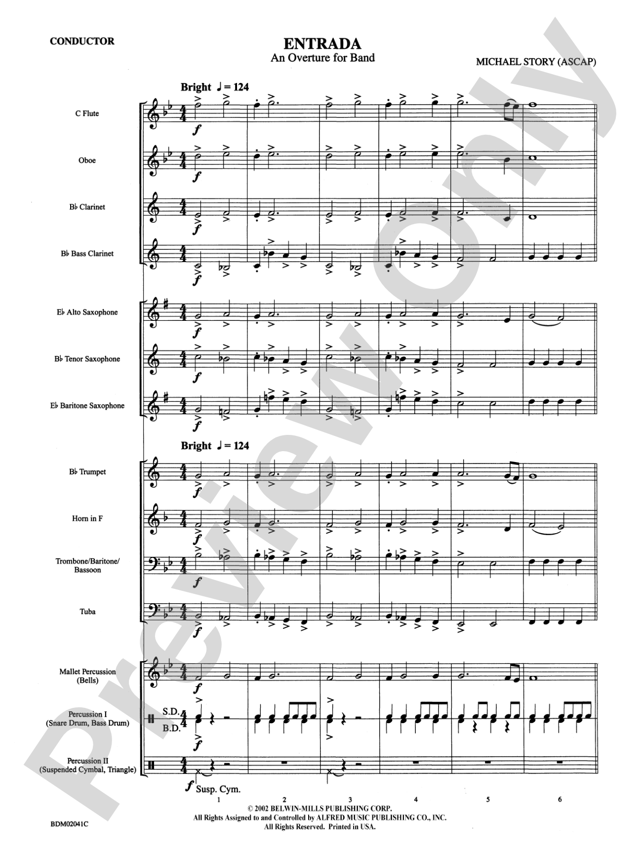 Entrada (An Overture for Band): Concert Band Conductor Score & Parts