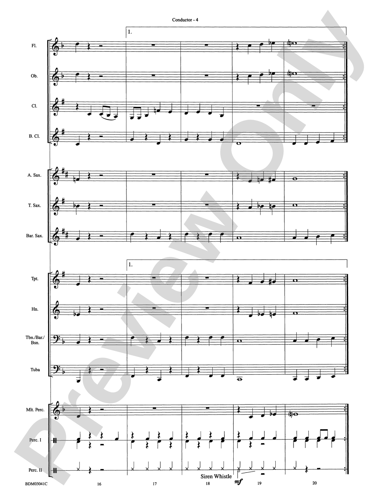 Clarinet Cookin': Concert Band Conductor Score & Parts