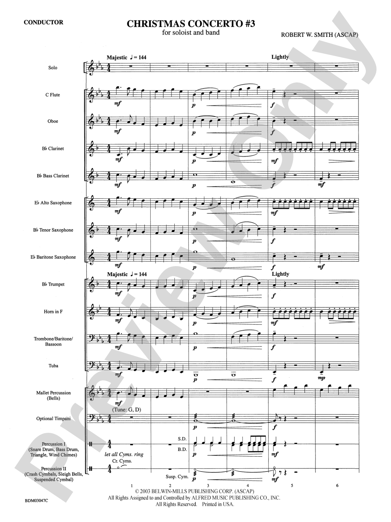 Christmas Concerto #3 (for Soloist and Band): Concert Band Conductor Score & Parts