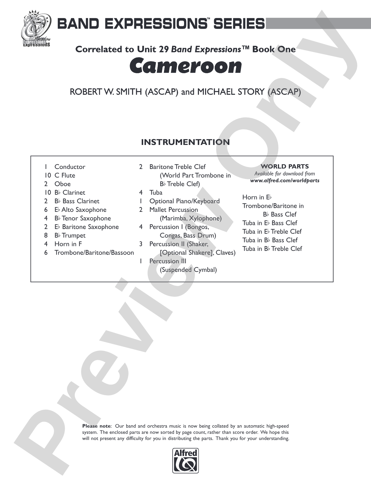 Cameroon: Concert Band Conductor Score & Parts