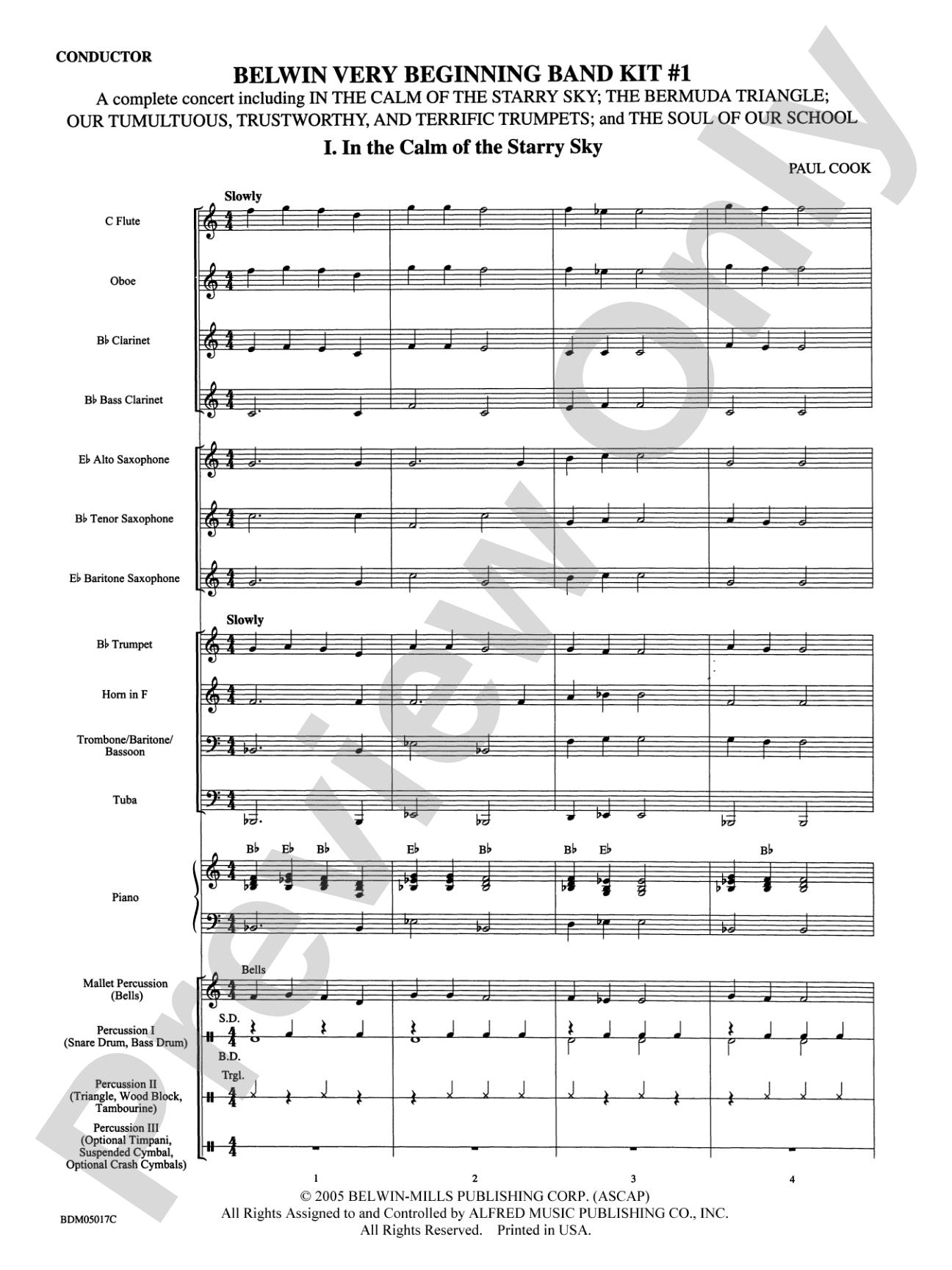 Belwin Very Beginning Band Kit #1: Concert Band Conductor Score & Parts