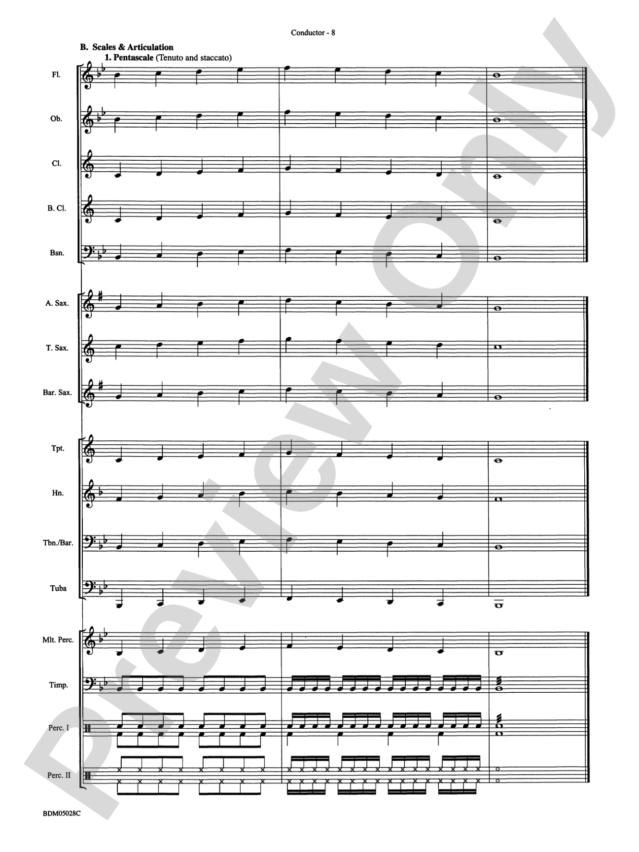 First Band Clinic (A Warm-Up and Fundamental Sequence for Concert Band): Concert Band Conductor Score & Parts