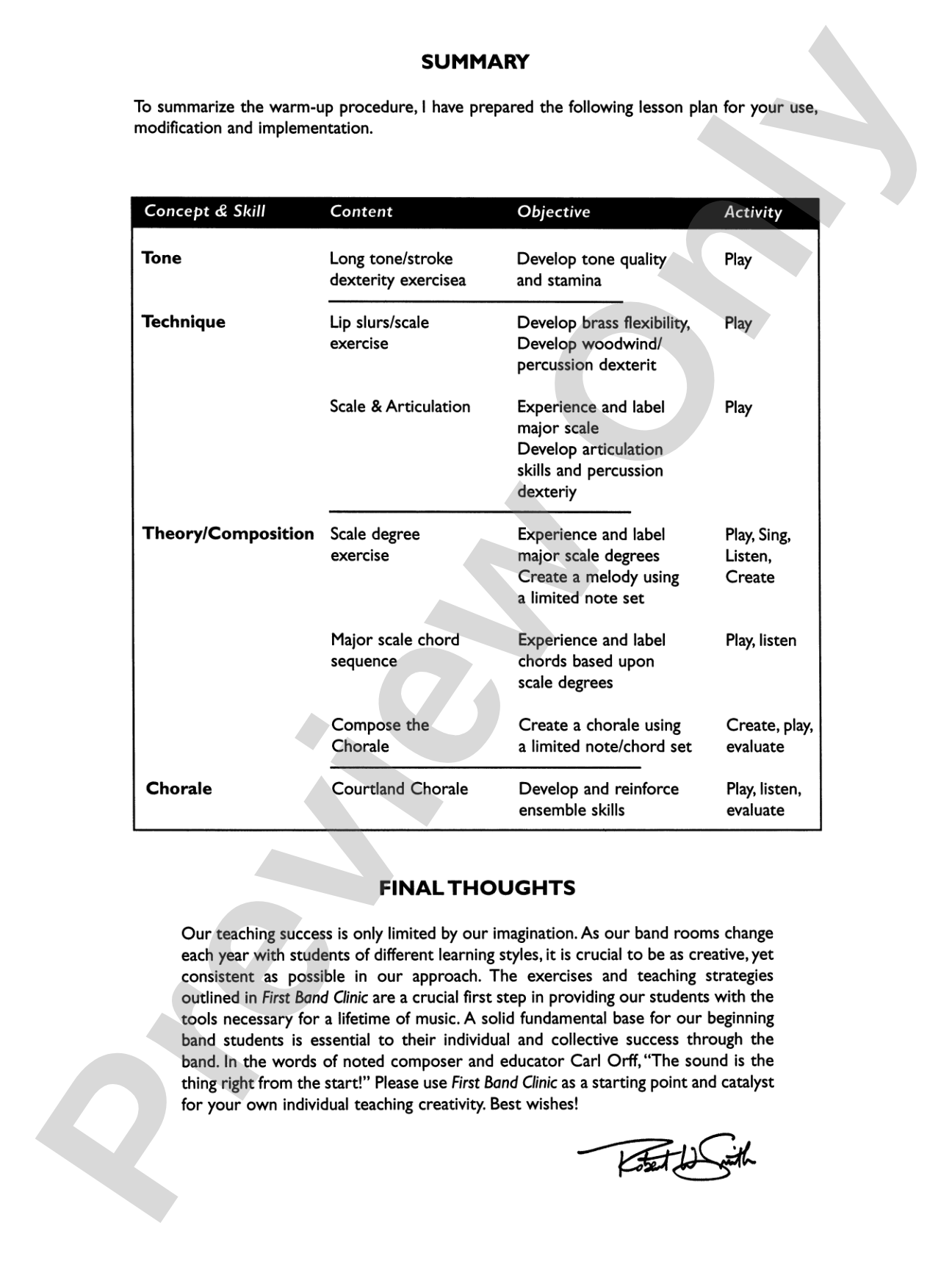 First Band Clinic (A Warm-Up and Fundamental Sequence for Concert Band): Concert Band Conductor Score & Parts