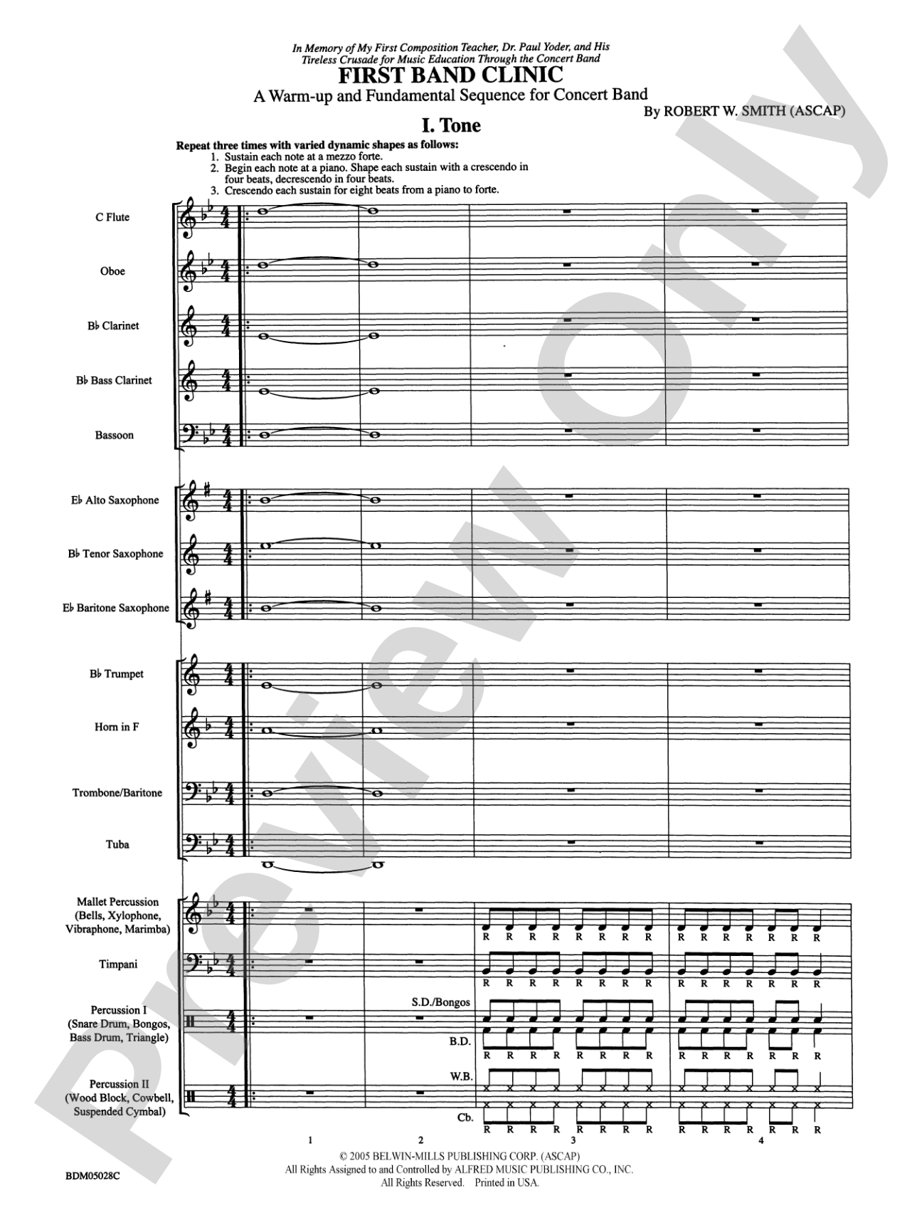 First Band Clinic (A Warm-Up and Fundamental Sequence for Concert Band): Concert Band Conductor Score & Parts