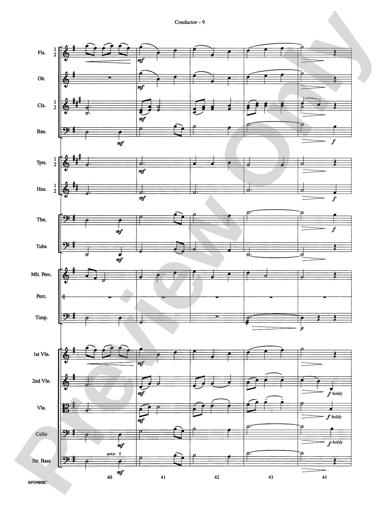 Amazing Grace: Full Orchestra Conductor Score & Parts