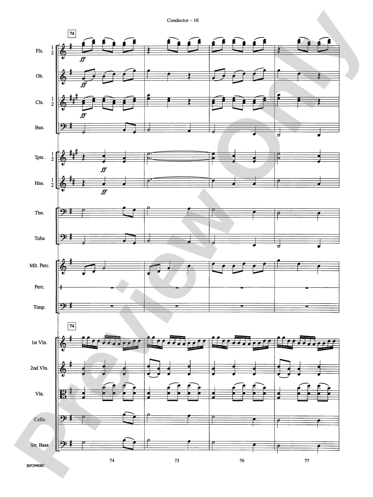 Amazing Grace: Full Orchestra Conductor Score & Parts