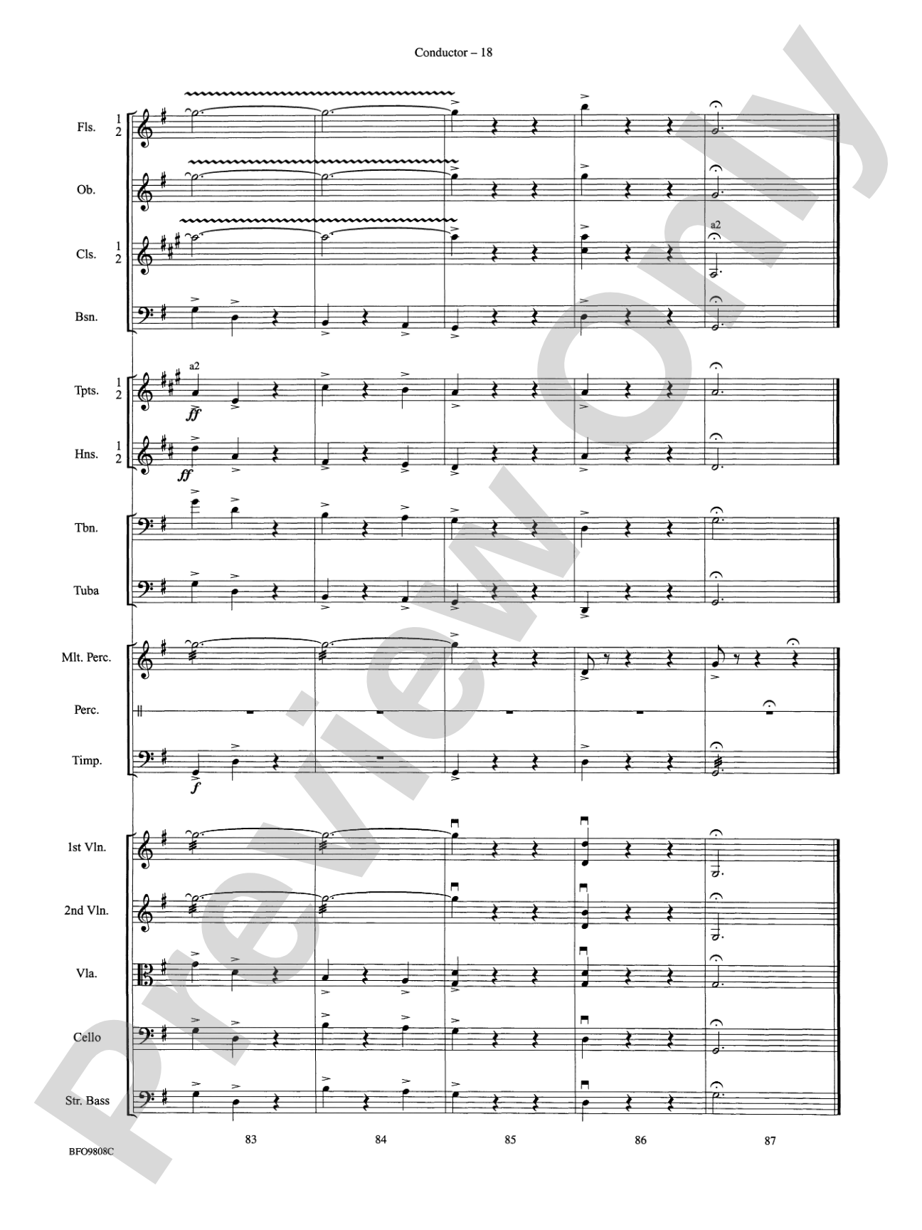 Amazing Grace: Full Orchestra Conductor Score & Parts