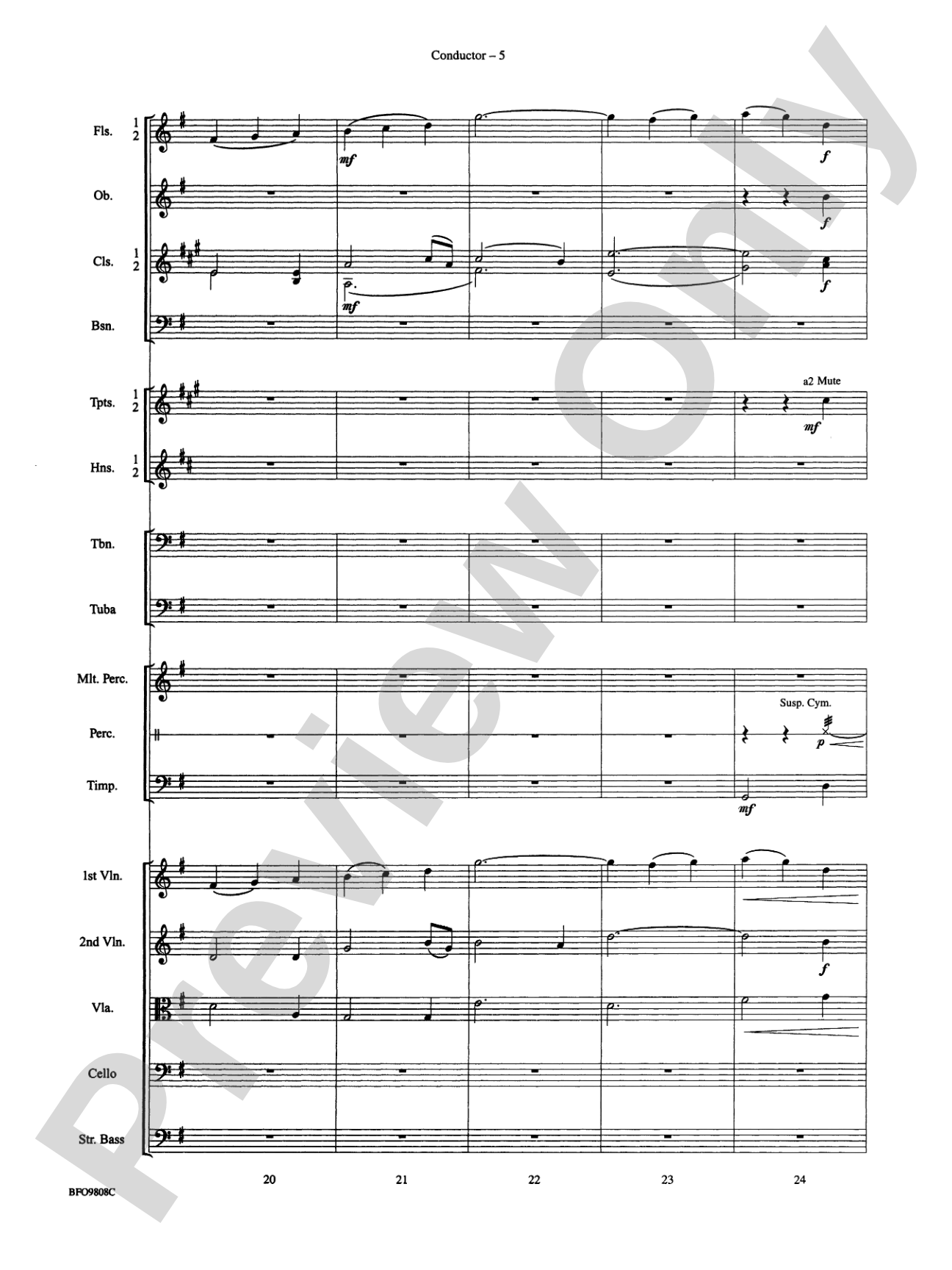 Amazing Grace: Full Orchestra Conductor Score & Parts
