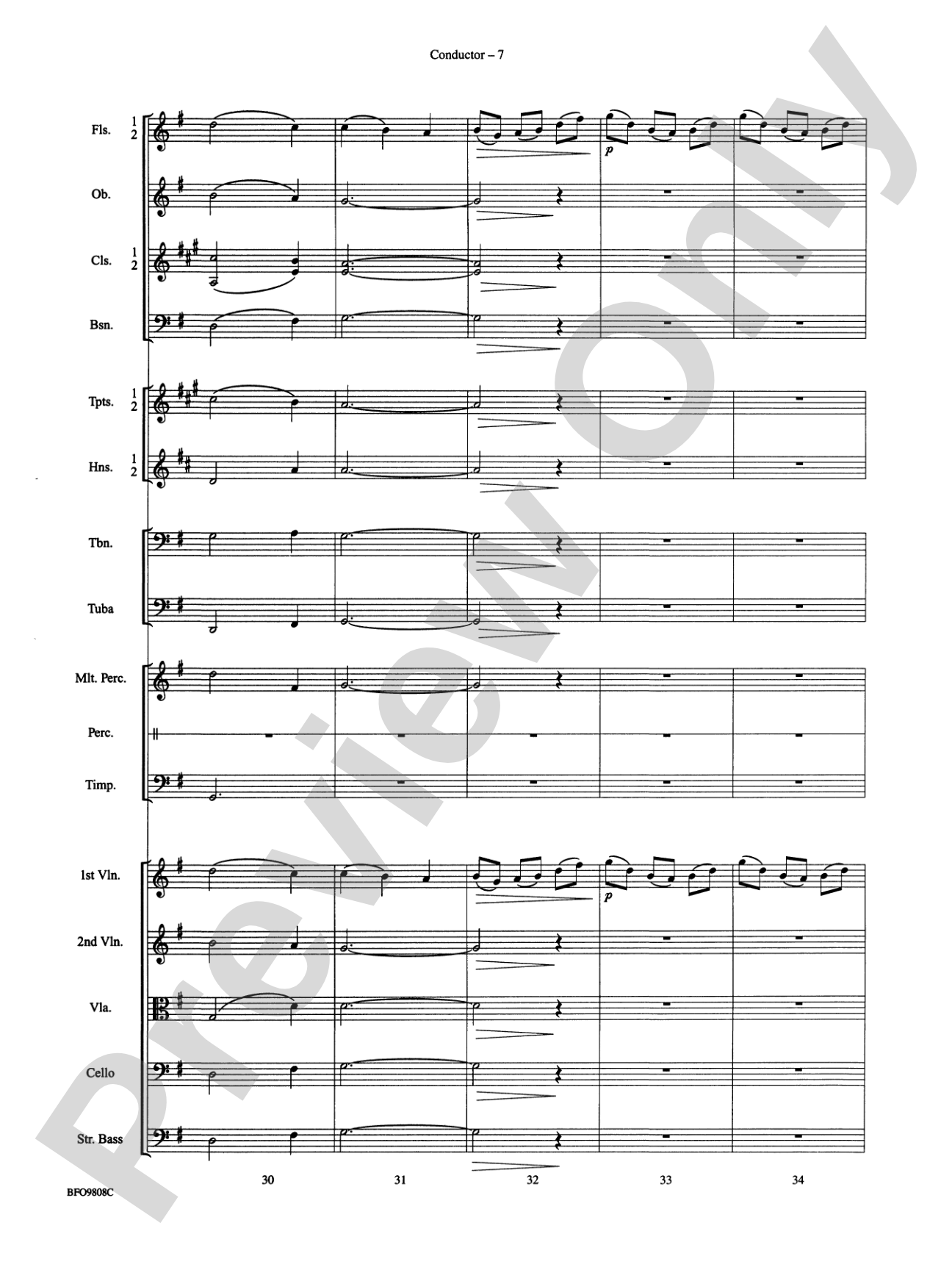 Amazing Grace: Full Orchestra Conductor Score & Parts
