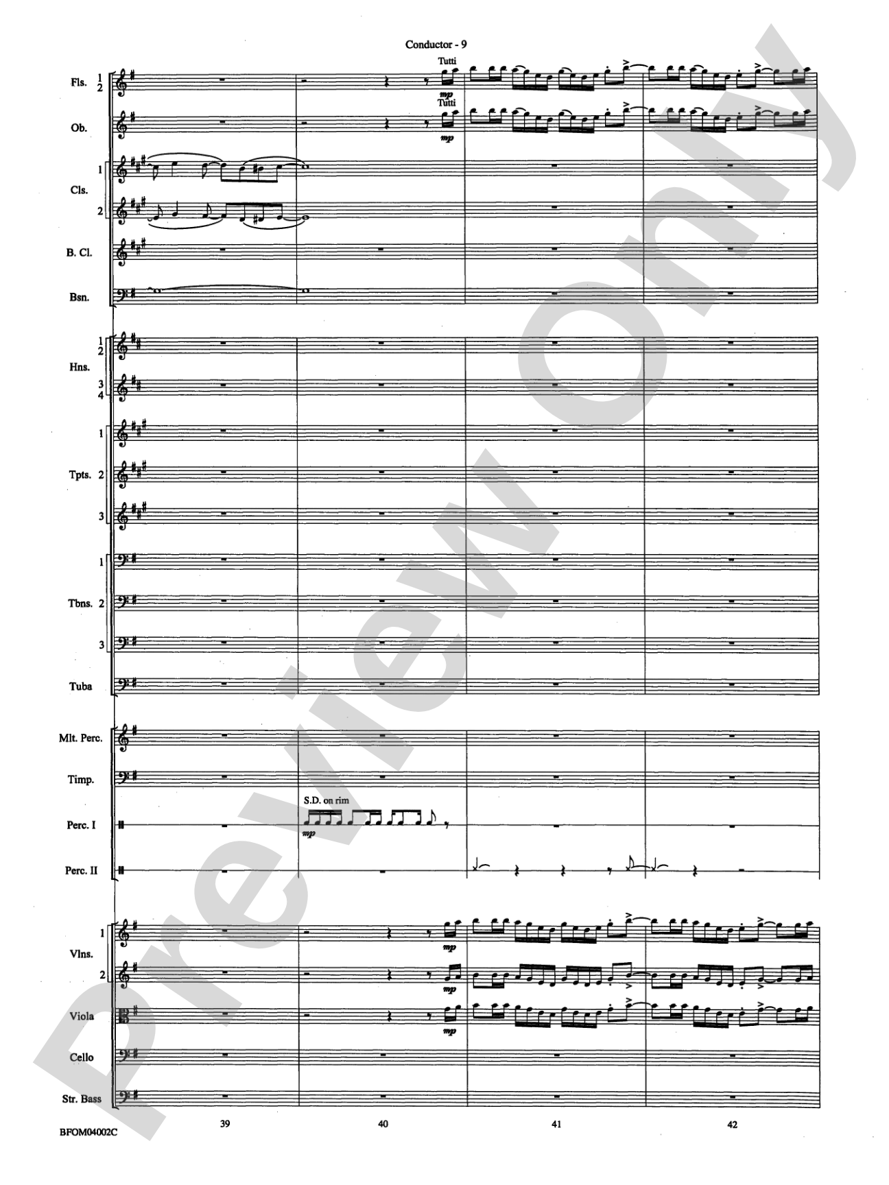 Prairiesong: Full Orchestra Conductor Score & Parts