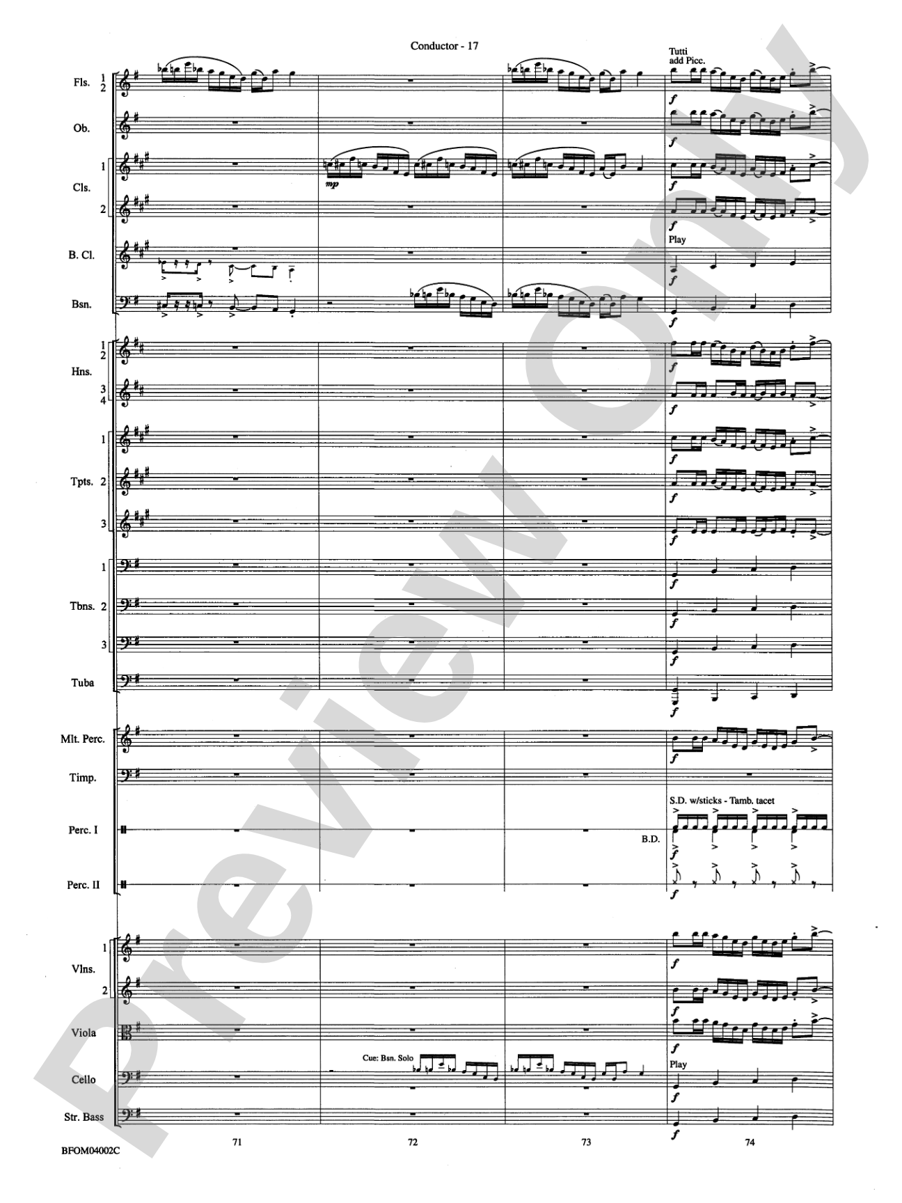 Prairiesong: Full Orchestra Conductor Score & Parts