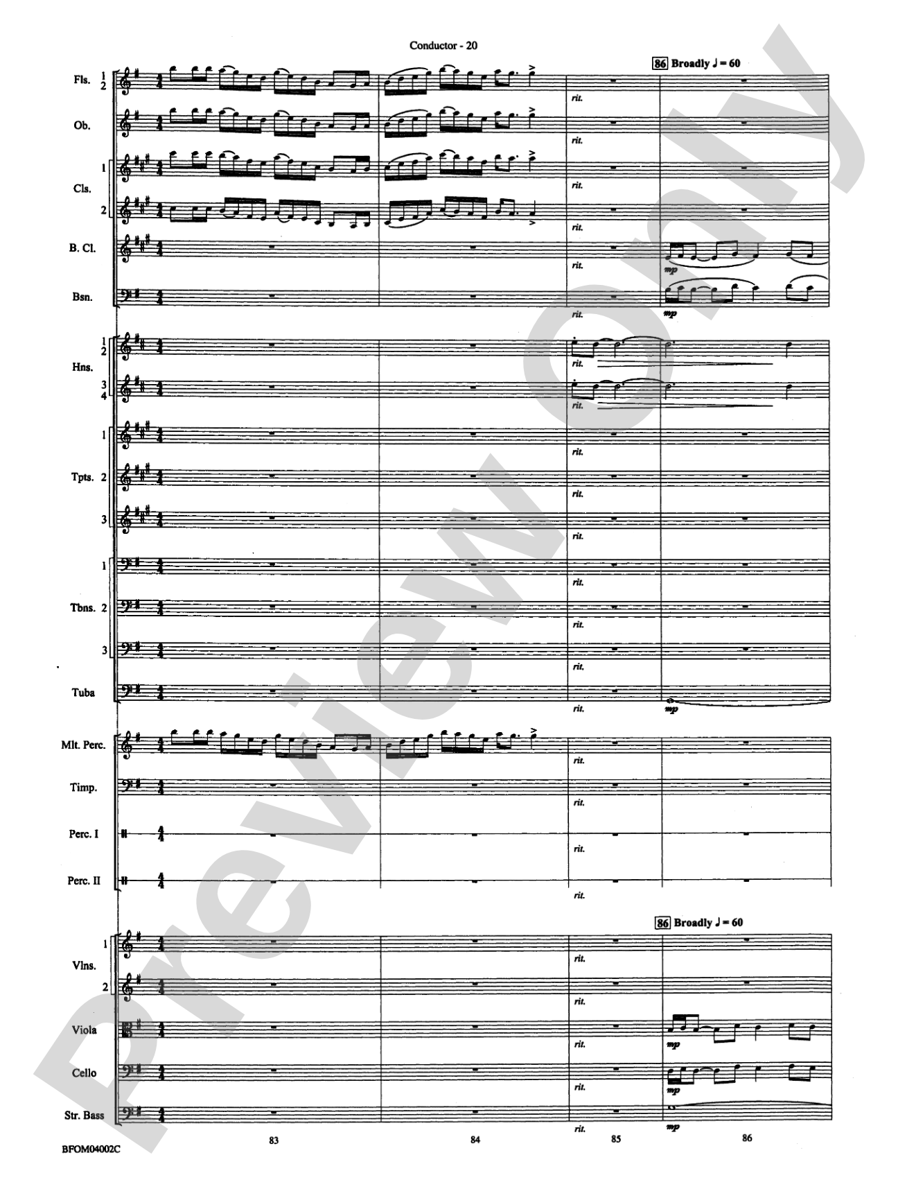 Prairiesong: Full Orchestra Conductor Score & Parts