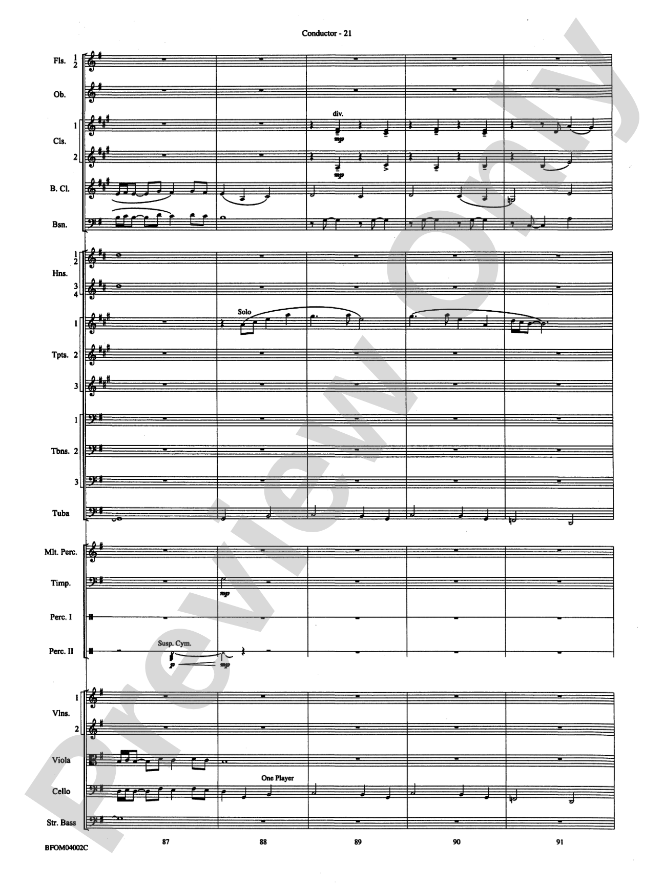 Prairiesong: Full Orchestra Conductor Score & Parts