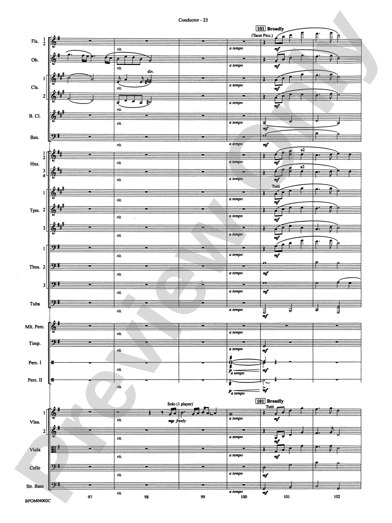 Prairiesong: Full Orchestra Conductor Score & Parts