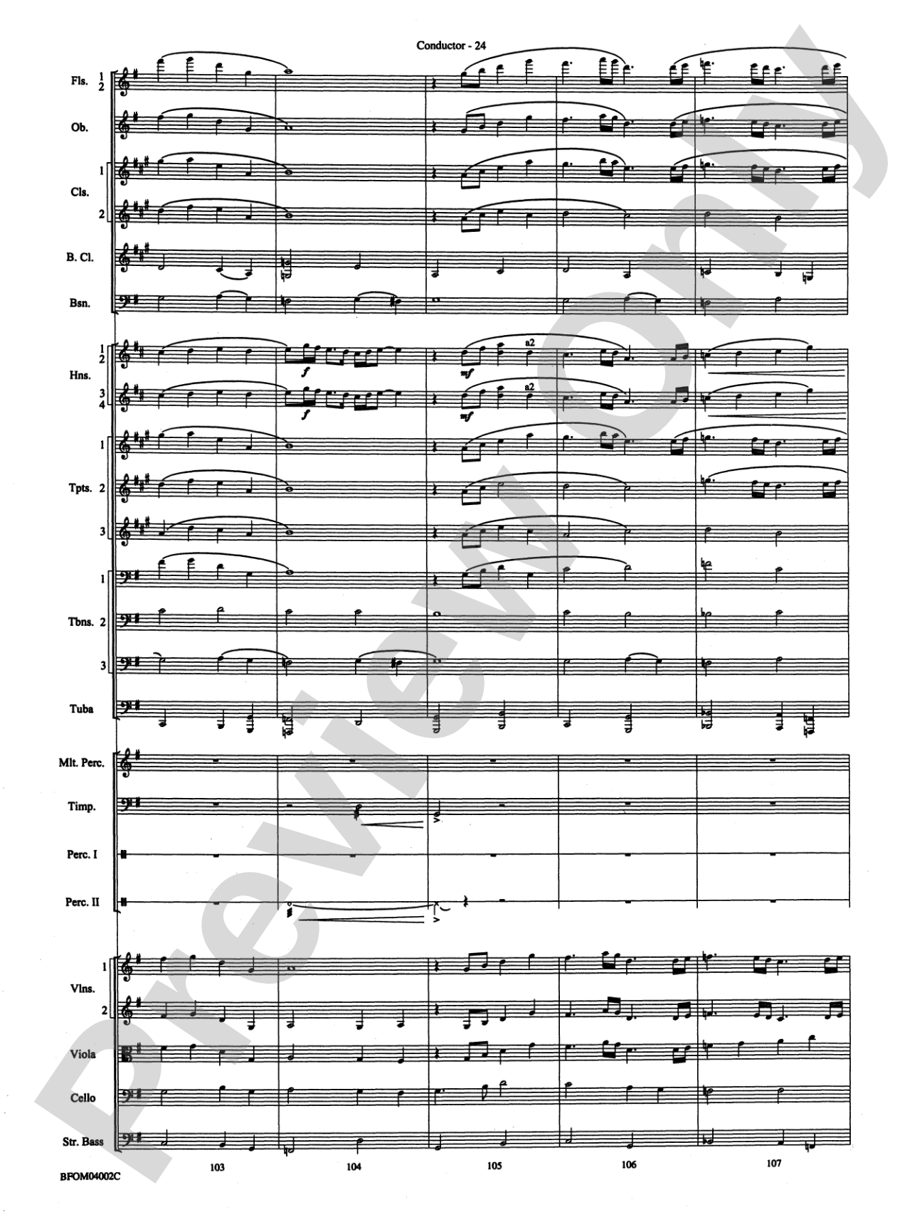 Prairiesong: Full Orchestra Conductor Score & Parts