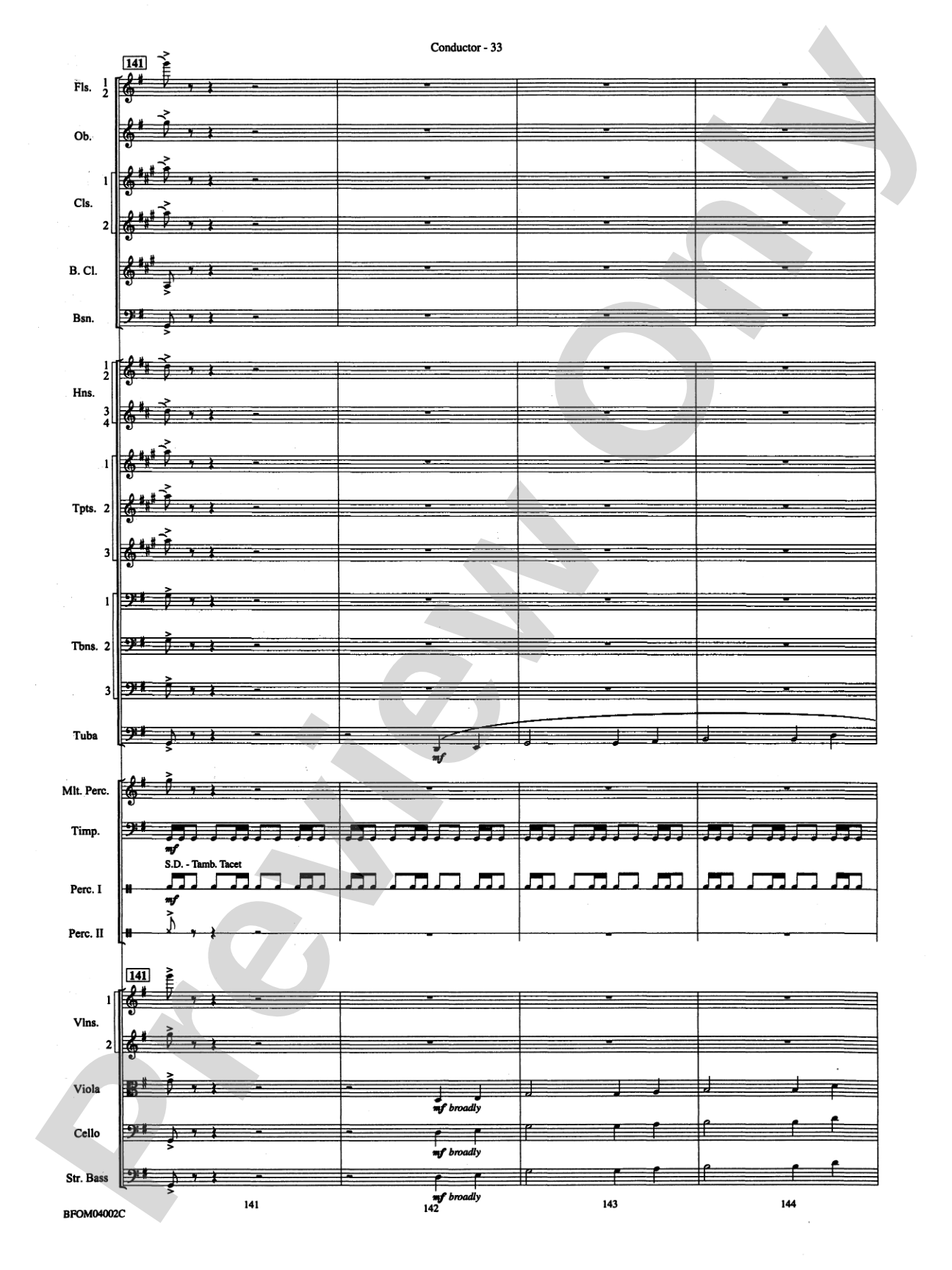 Prairiesong: Full Orchestra Conductor Score & Parts