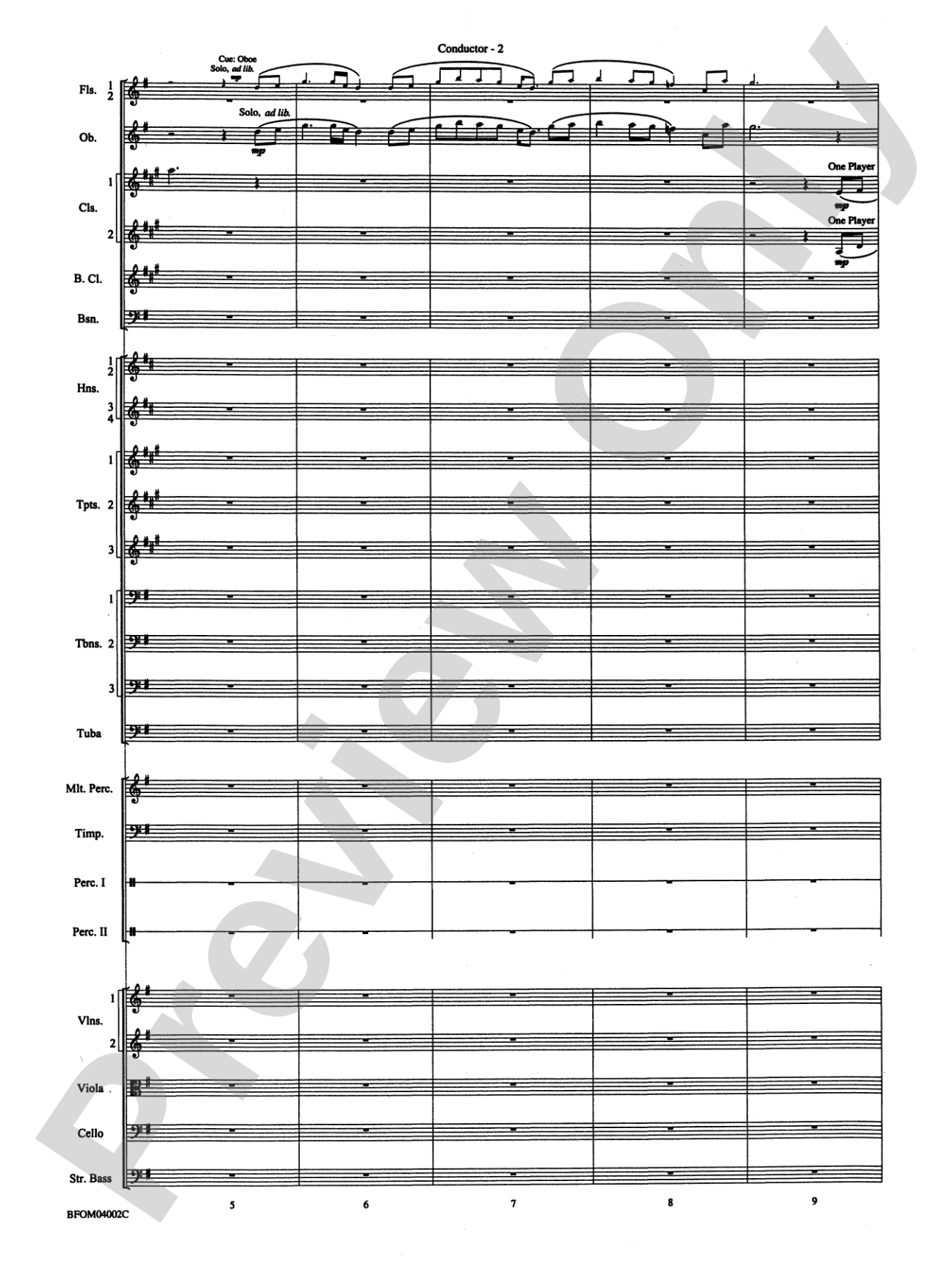 Prairiesong: Full Orchestra Conductor Score & Parts