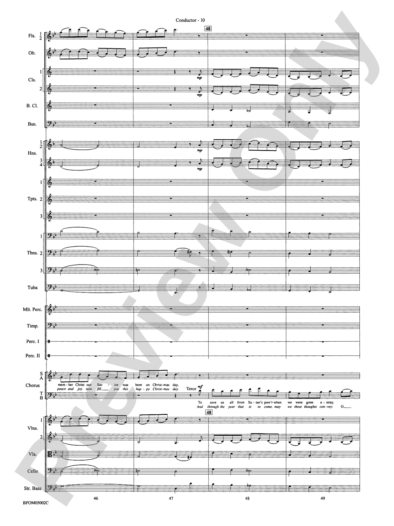 A Festival of Carols: Full Orchestra Conductor Score & Parts