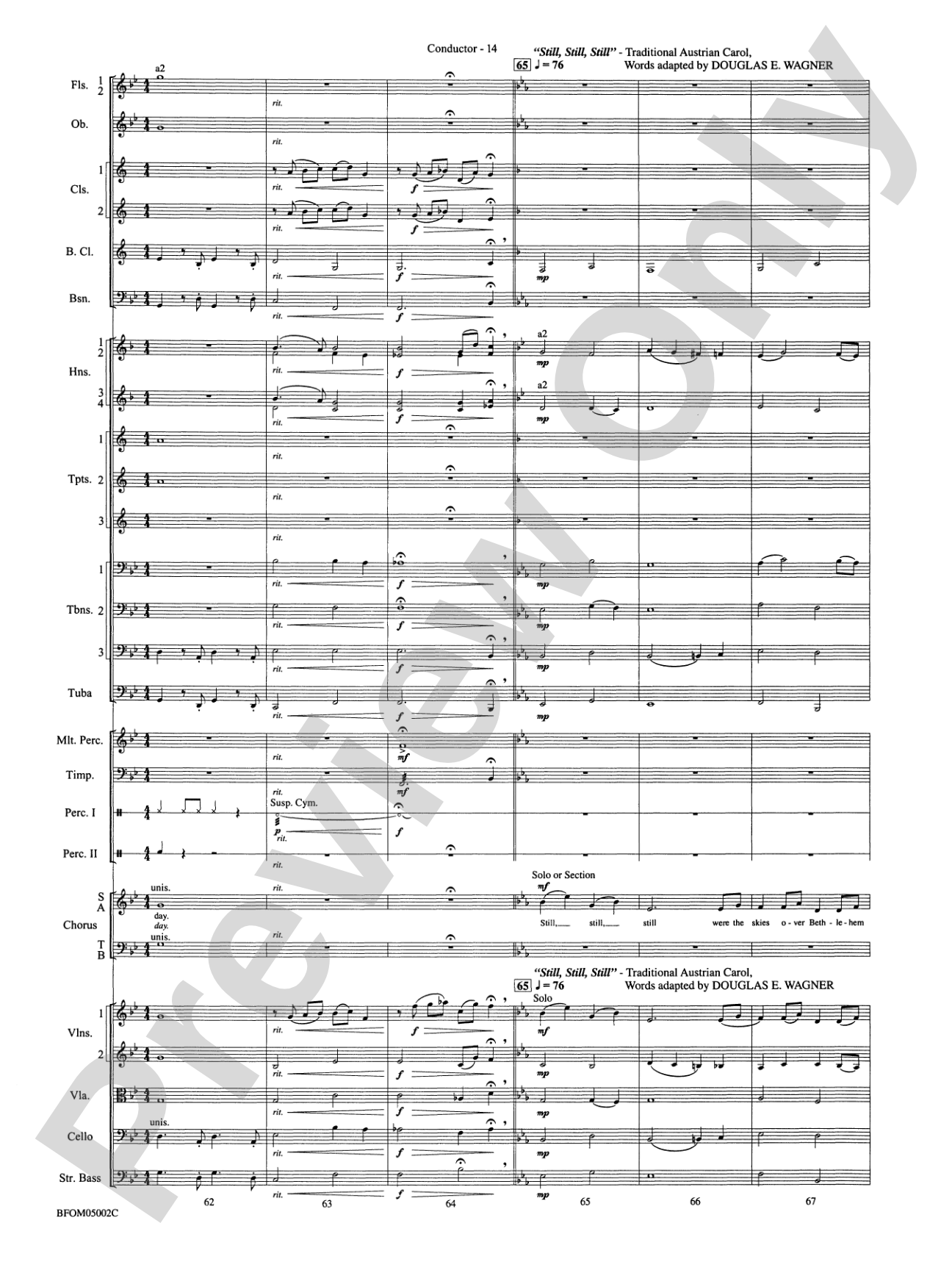 A Festival of Carols: Full Orchestra Conductor Score & Parts