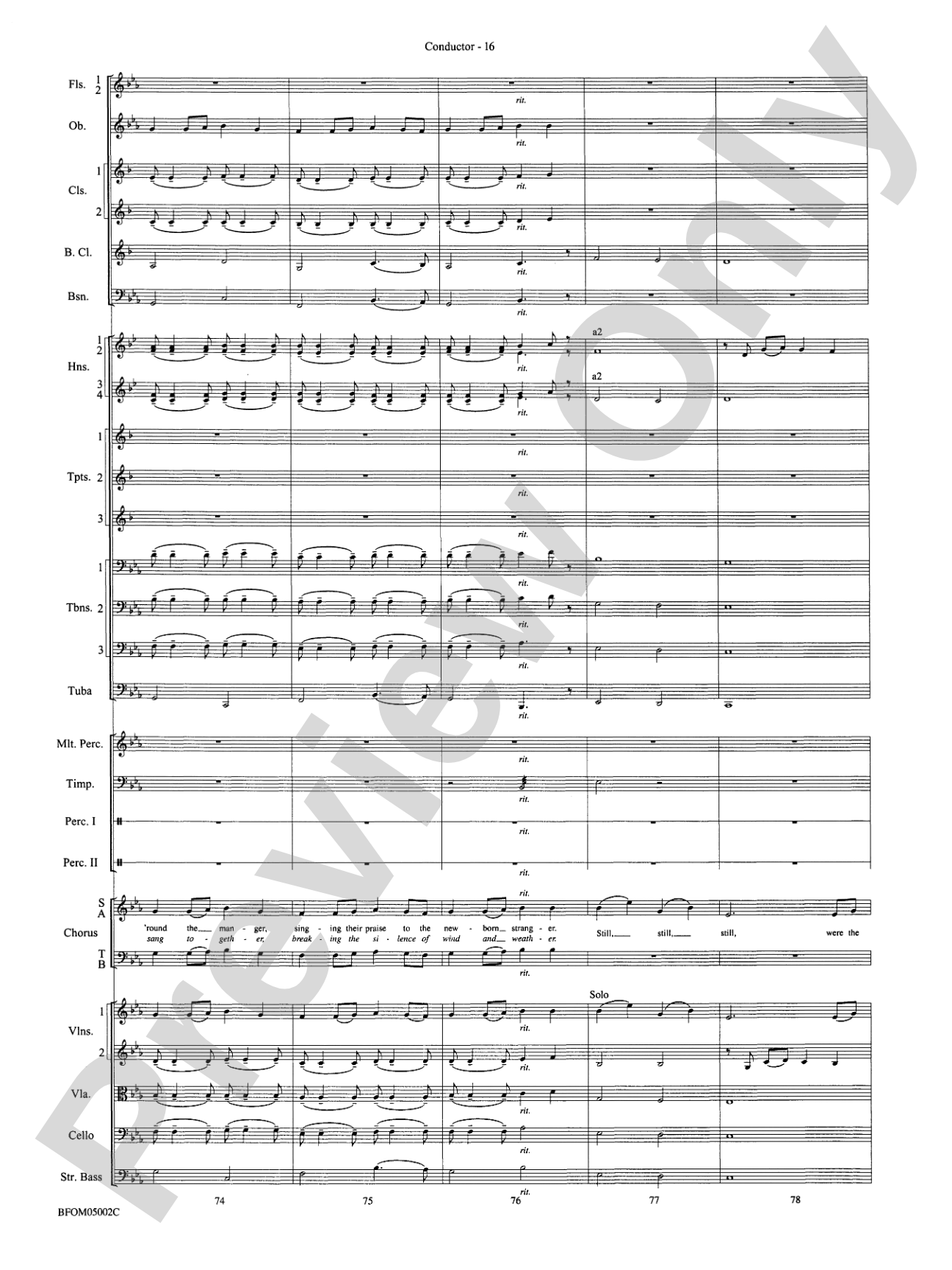A Festival of Carols: Full Orchestra Conductor Score & Parts