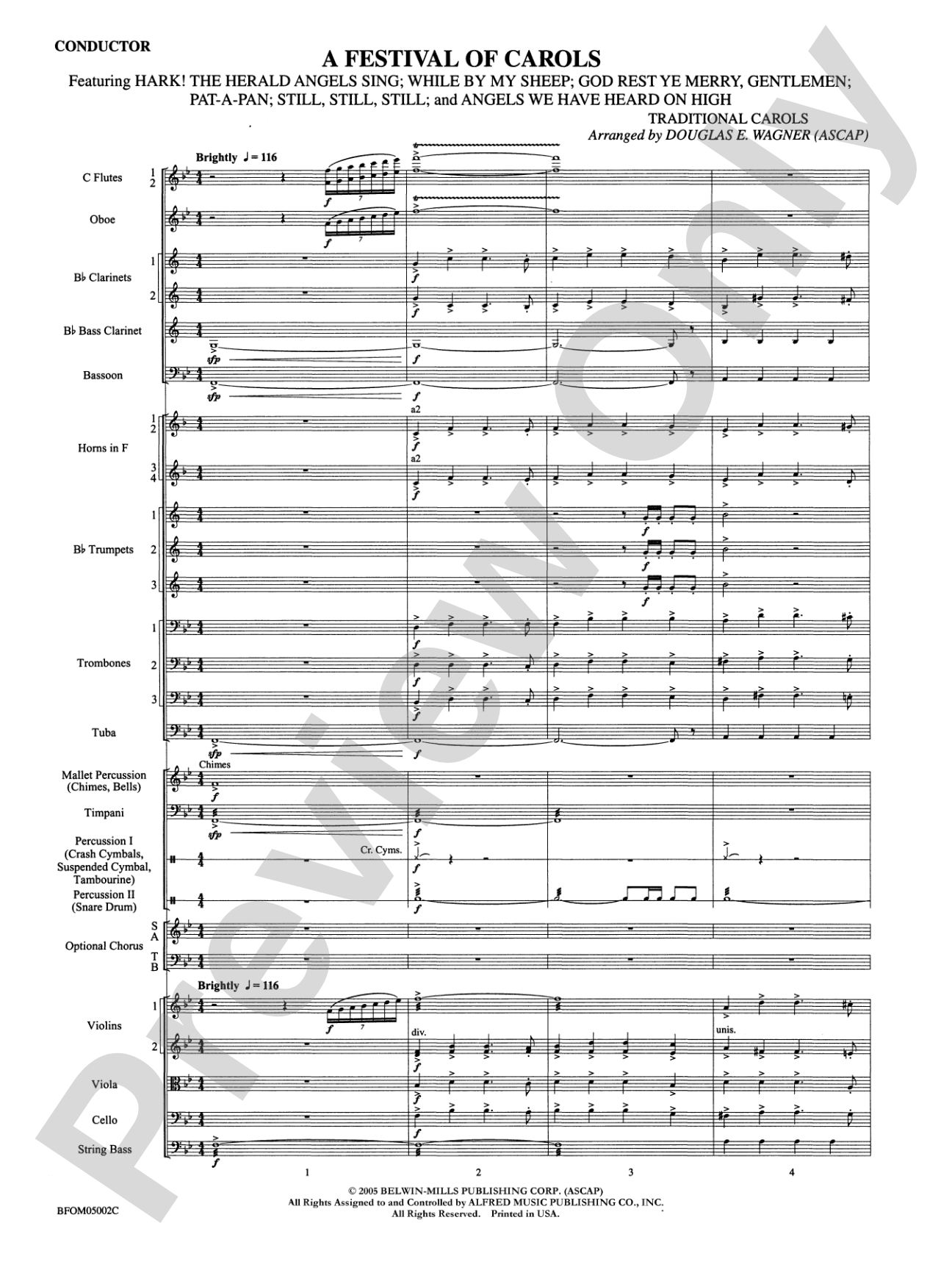 A Festival of Carols: Full Orchestra Conductor Score & Parts