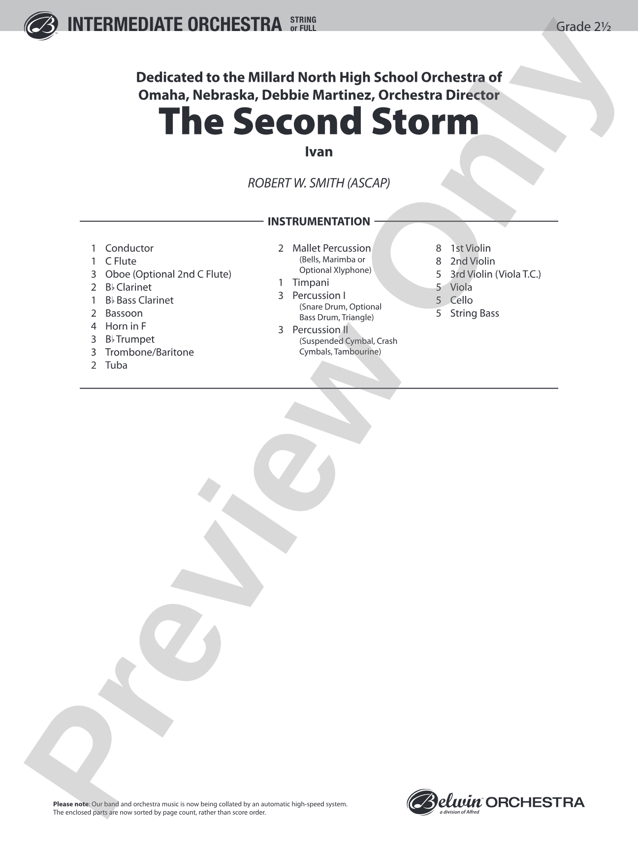 The Second Storm (Ivan): Full Orchestra Conductor Score & Parts
