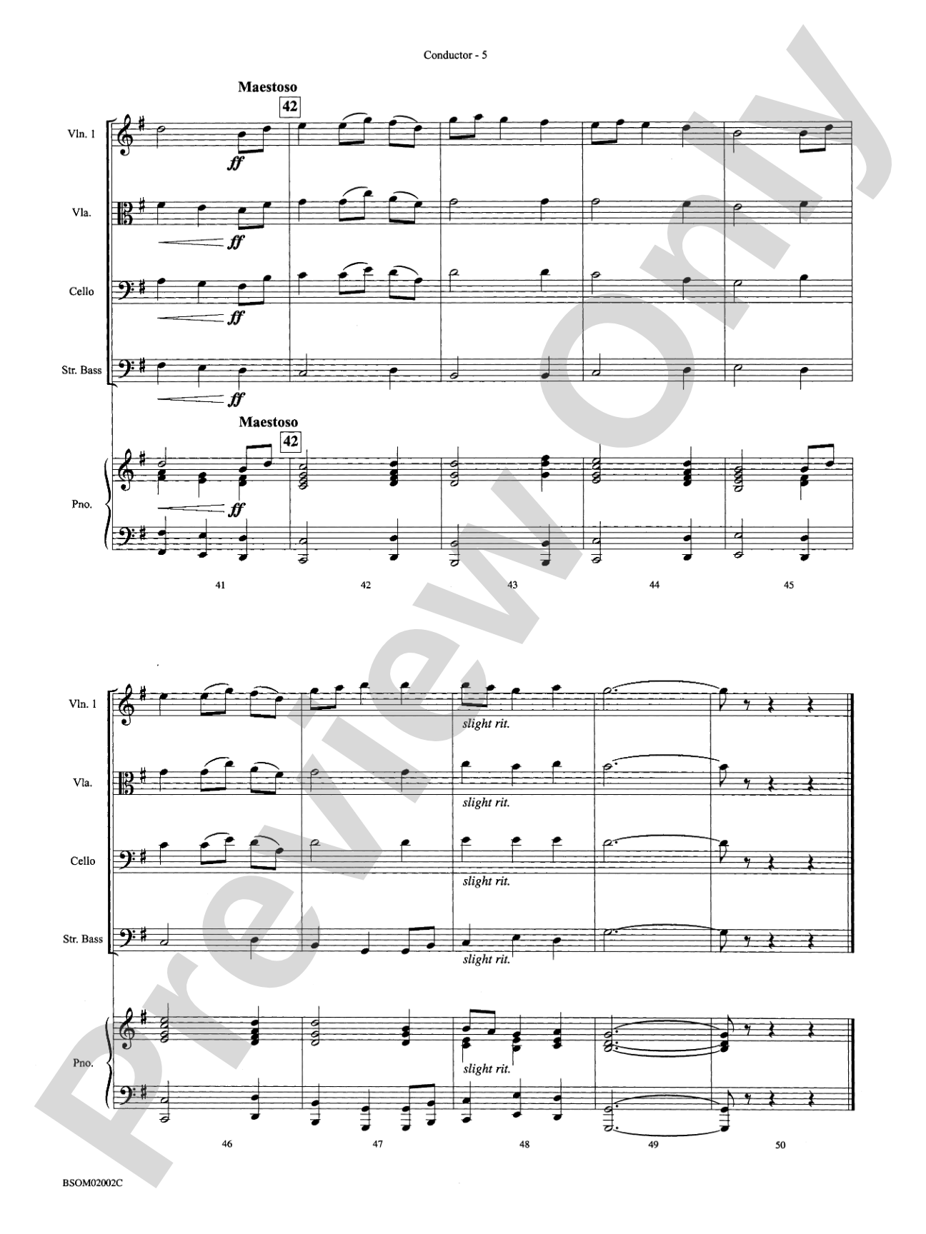 The Bringer of Joy (based on "Jupiter" from The Planets): String Orchestra Conductor Score & Parts