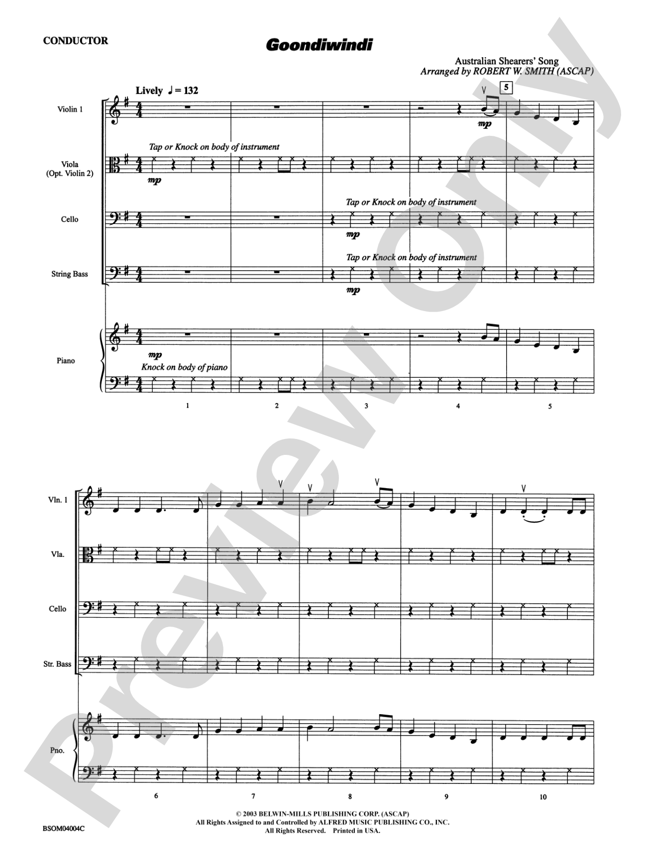 Goondiwindi: String Orchestra Conductor Score & Parts