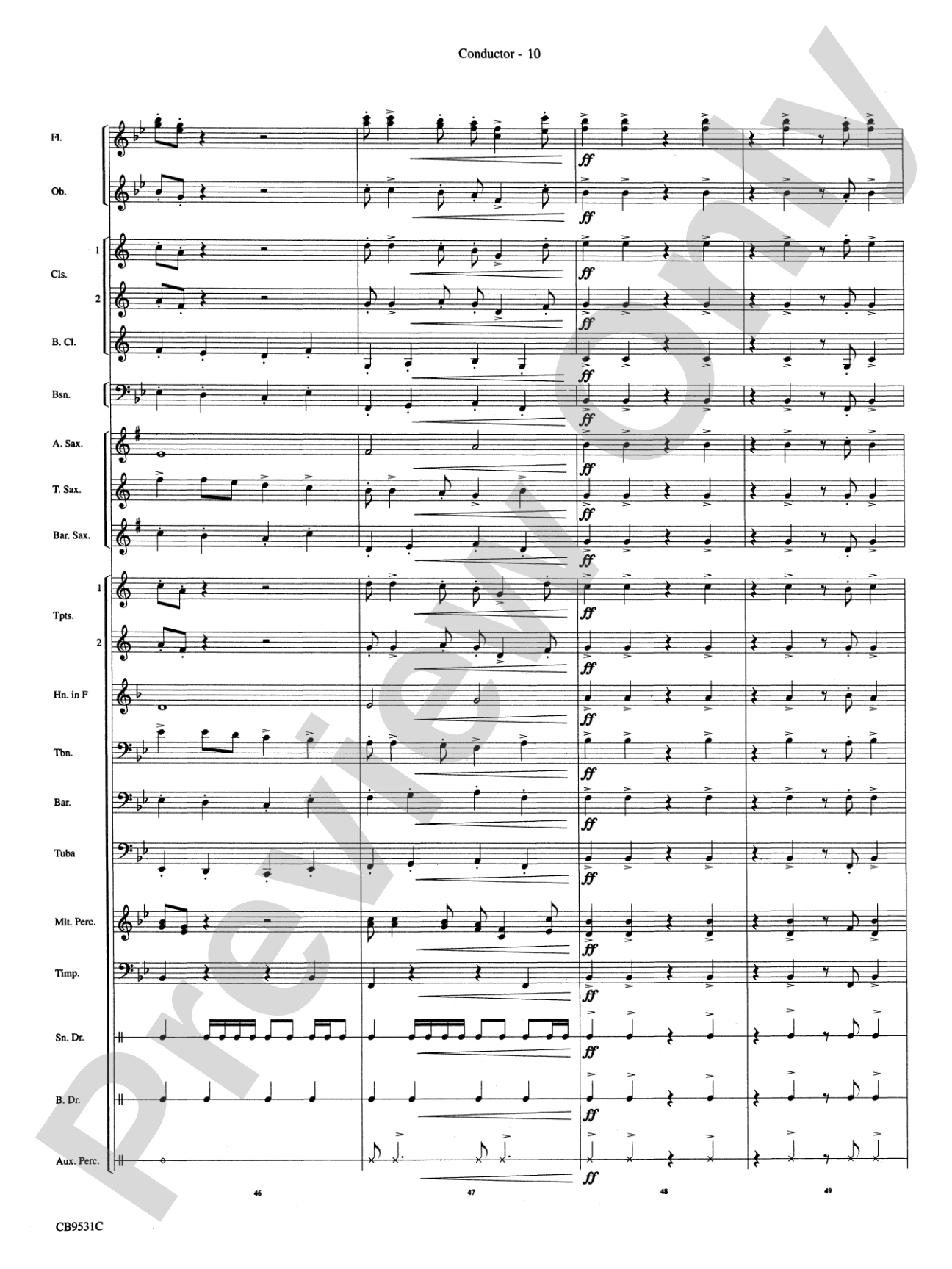 The Great Escape March: Concert Band Conductor Score & Parts
