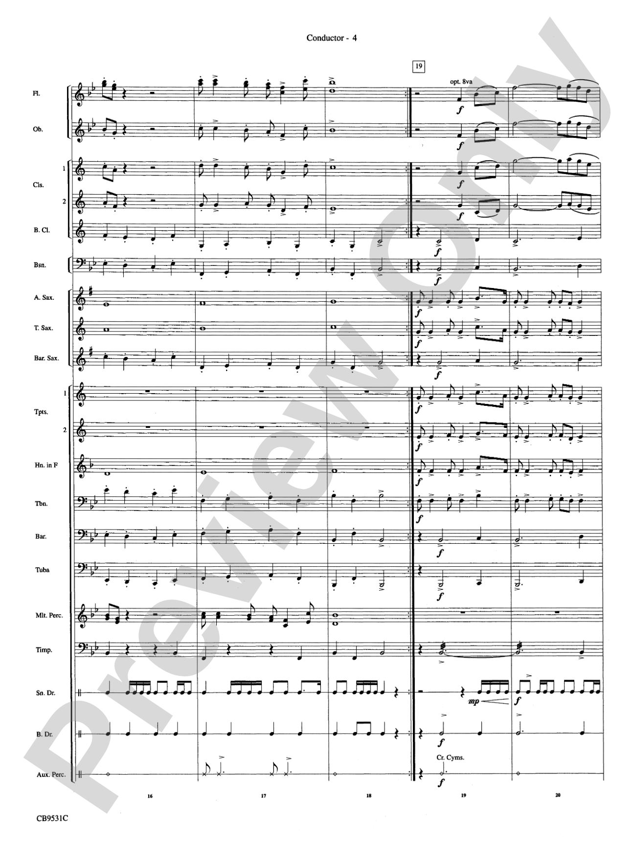 The Great Escape March: Concert Band Conductor Score & Parts