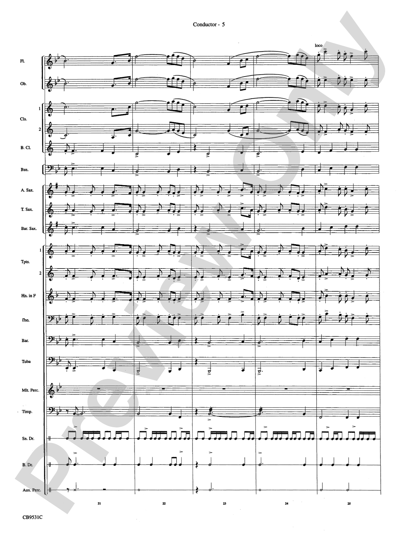 The Great Escape March: Concert Band Conductor Score & Parts