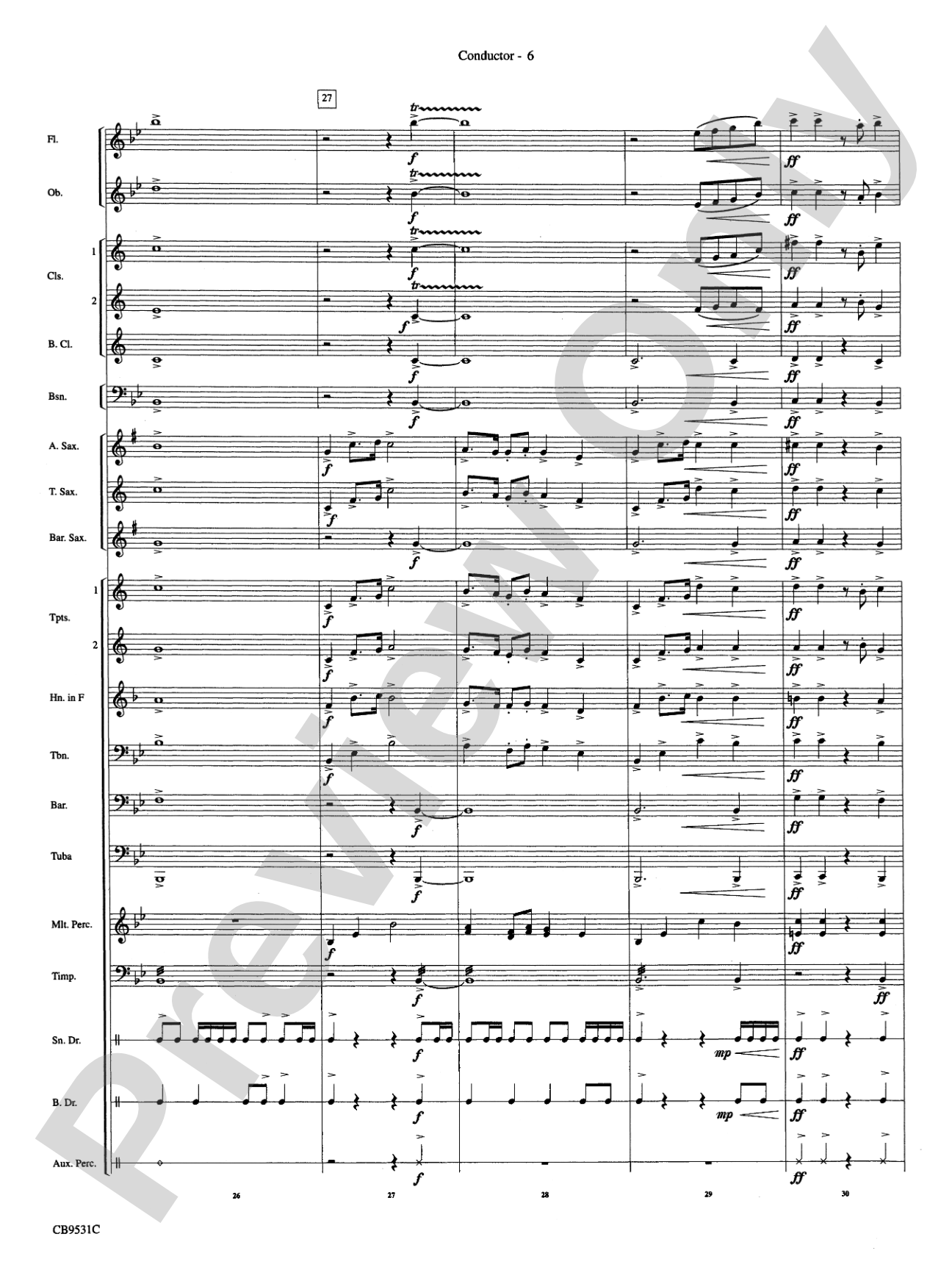 The Great Escape March: Concert Band Conductor Score & Parts