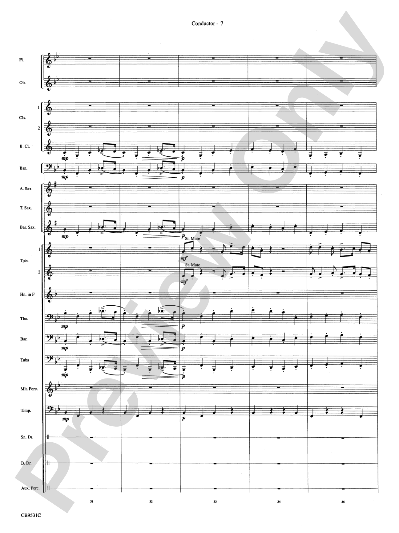 The Great Escape March: Concert Band Conductor Score & Parts