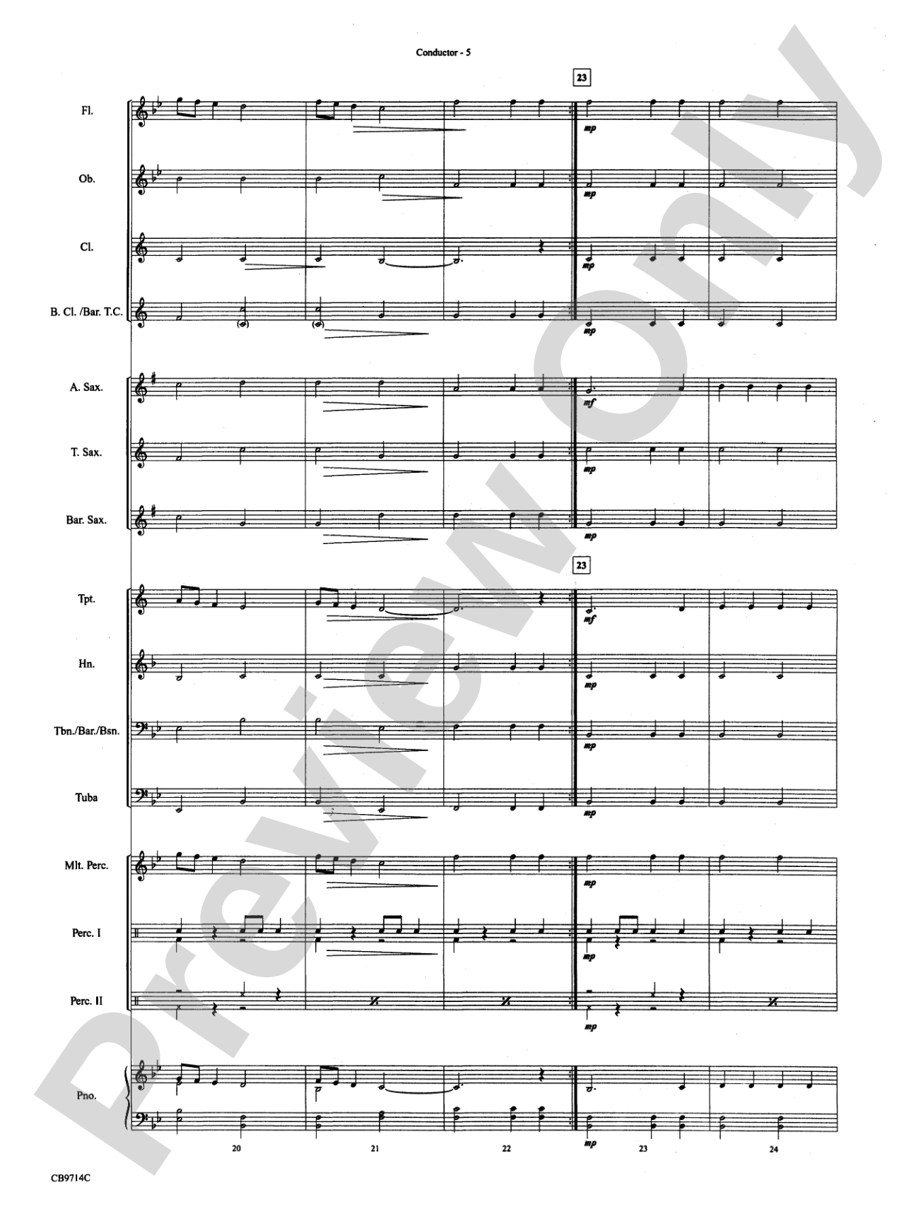 The Little Drummer Boy: Concert Band Conductor Score & Parts