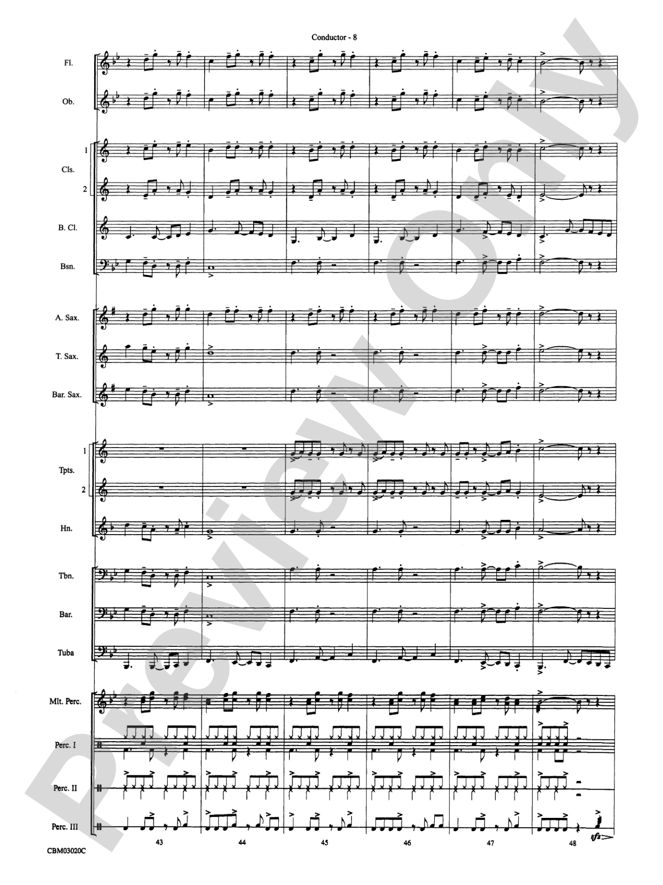 Frosty's Caribbean Holiday: Concert Band Conductor Score & Parts