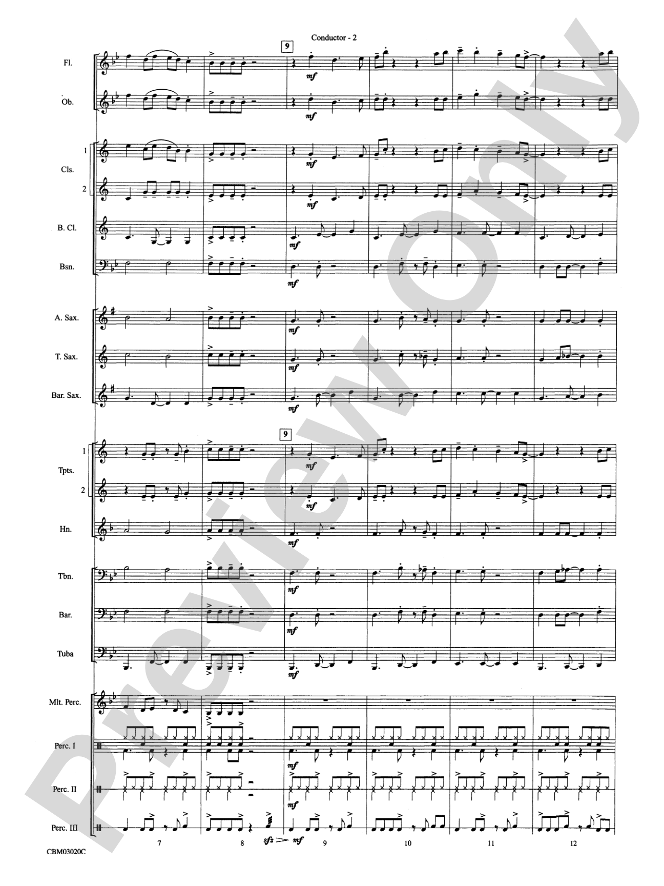 Frosty's Caribbean Holiday: Concert Band Conductor Score & Parts