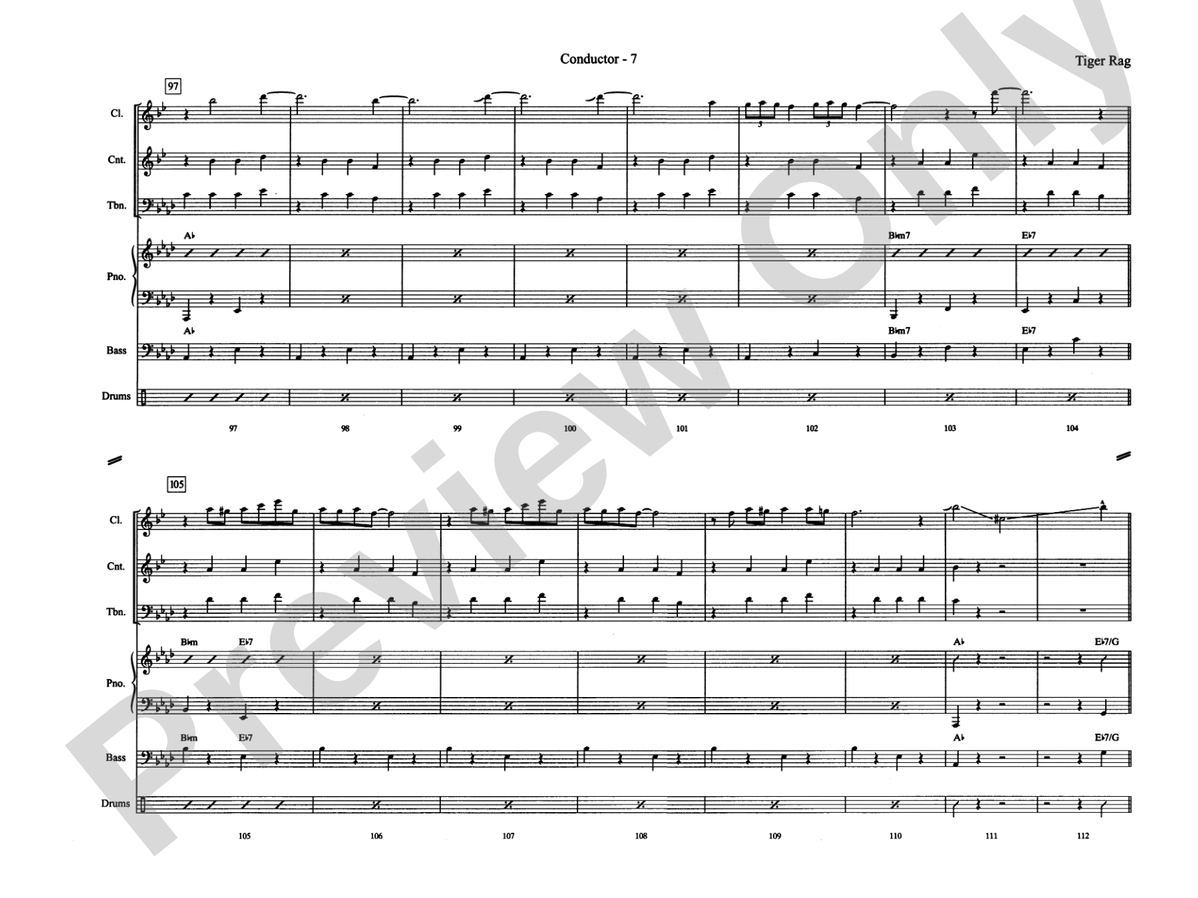 Tiger Rag (Hold That Tiger): Jazz Ensemble Conductor Score & Parts