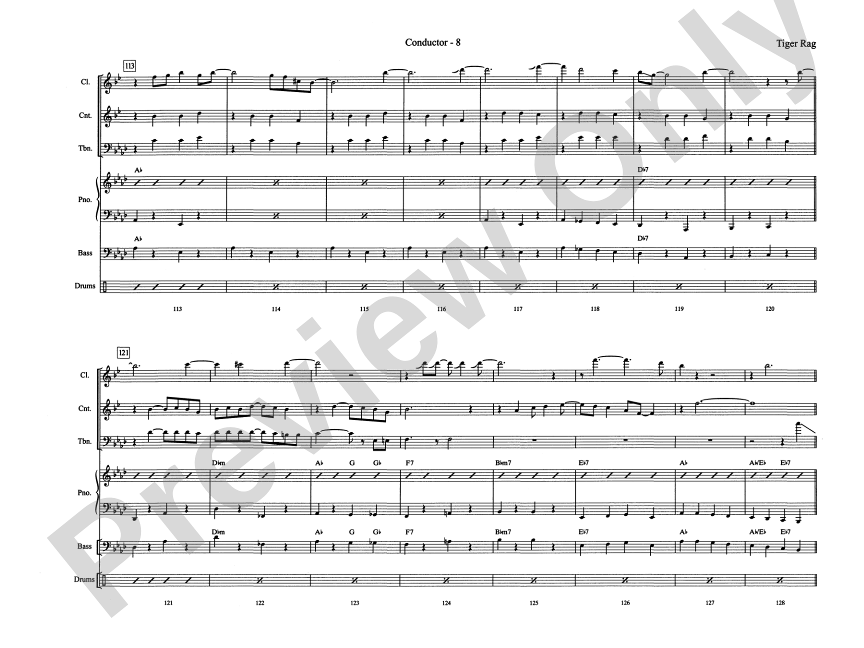 Tiger Rag (Hold That Tiger): Jazz Ensemble Conductor Score & Parts