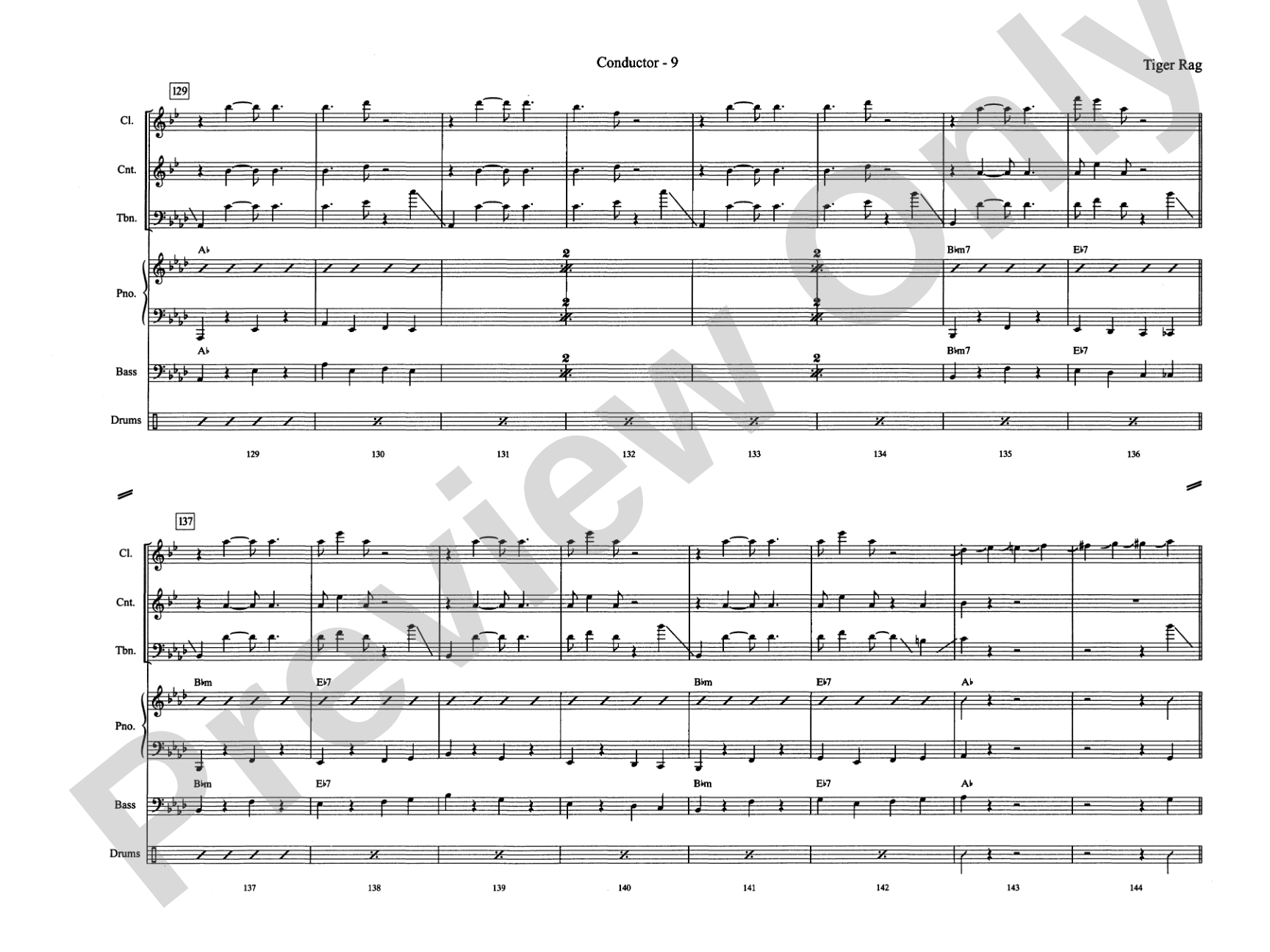 Tiger Rag (Hold That Tiger): Jazz Ensemble Conductor Score & Parts
