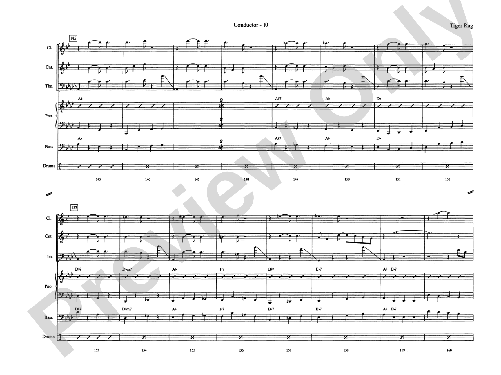 Tiger Rag (Hold That Tiger): Jazz Ensemble Conductor Score & Parts