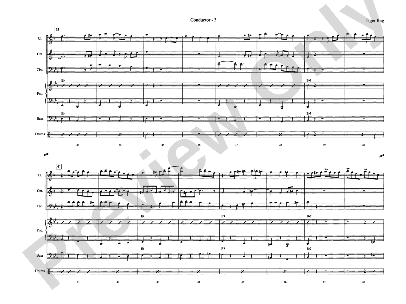 Tiger Rag (Hold That Tiger): Jazz Ensemble Conductor Score & Parts