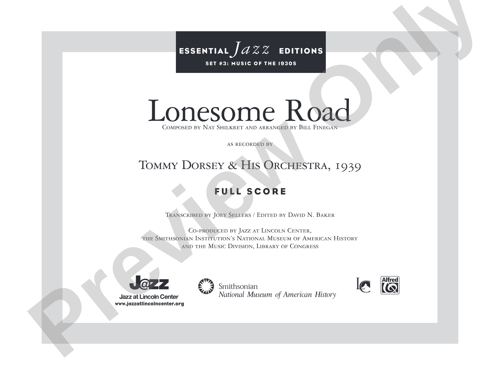 Lonesome Road: Jazz Ensemble Conductor Score & Parts
