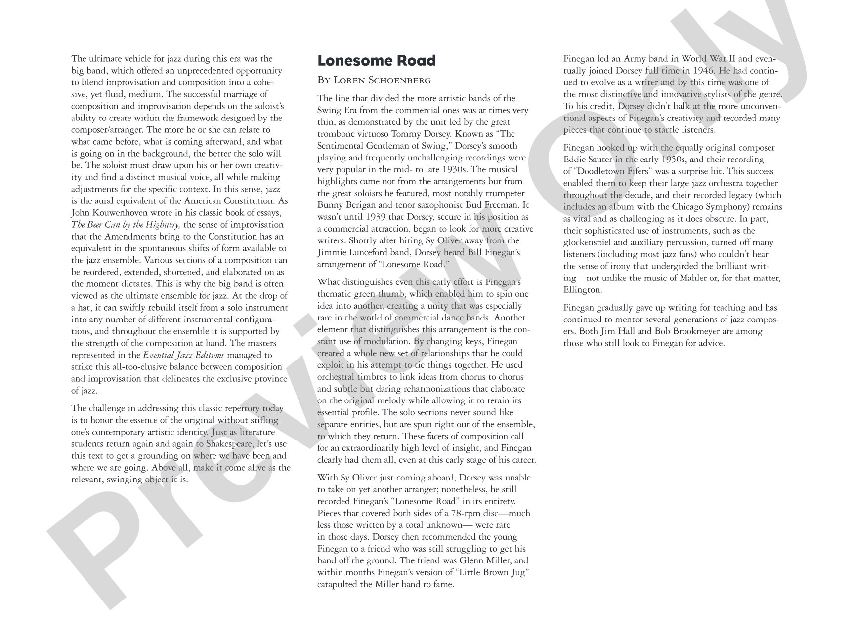 Lonesome Road: Jazz Ensemble Conductor Score & Parts