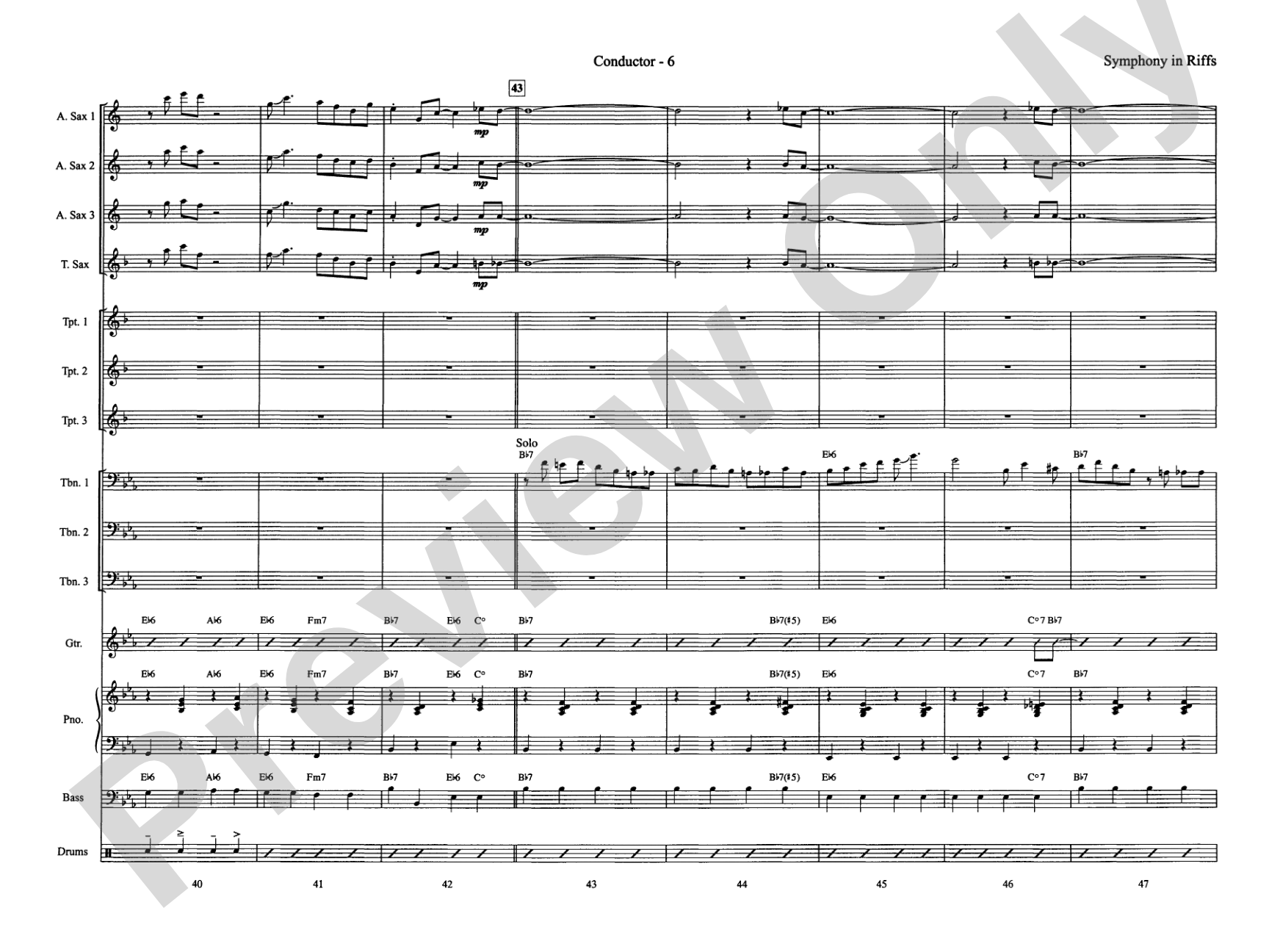 Symphony in Riffs: Jazz Ensemble Conductor Score & Parts