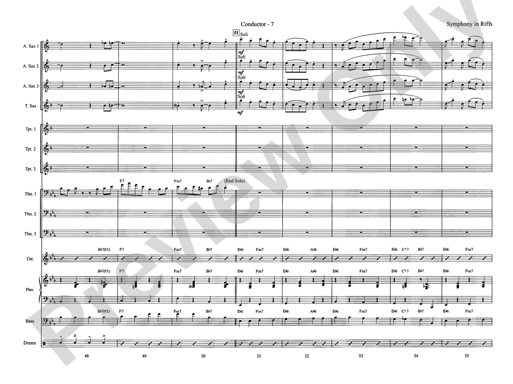 Symphony in Riffs: Jazz Ensemble Conductor Score & Parts