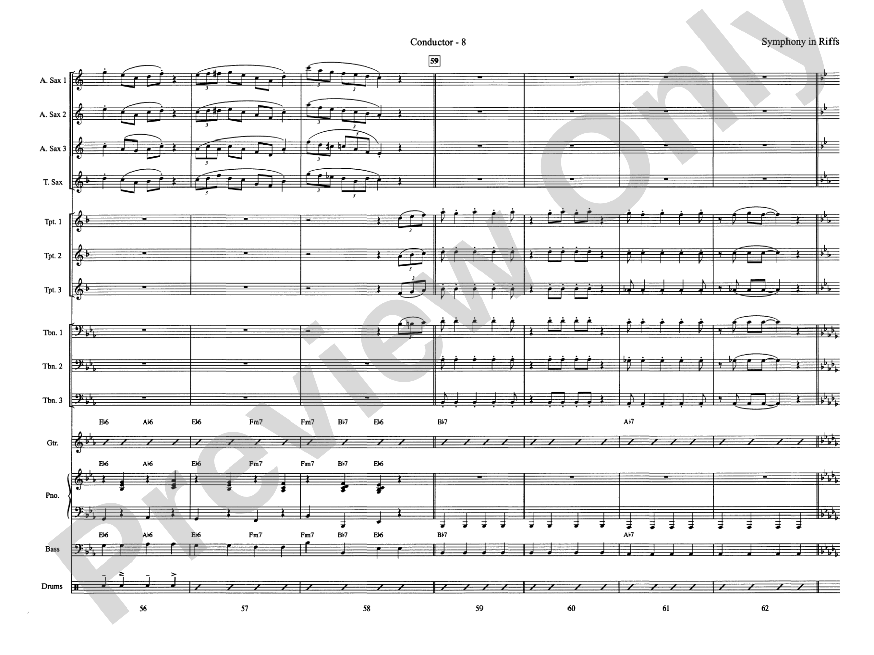 Symphony in Riffs: Jazz Ensemble Conductor Score & Parts