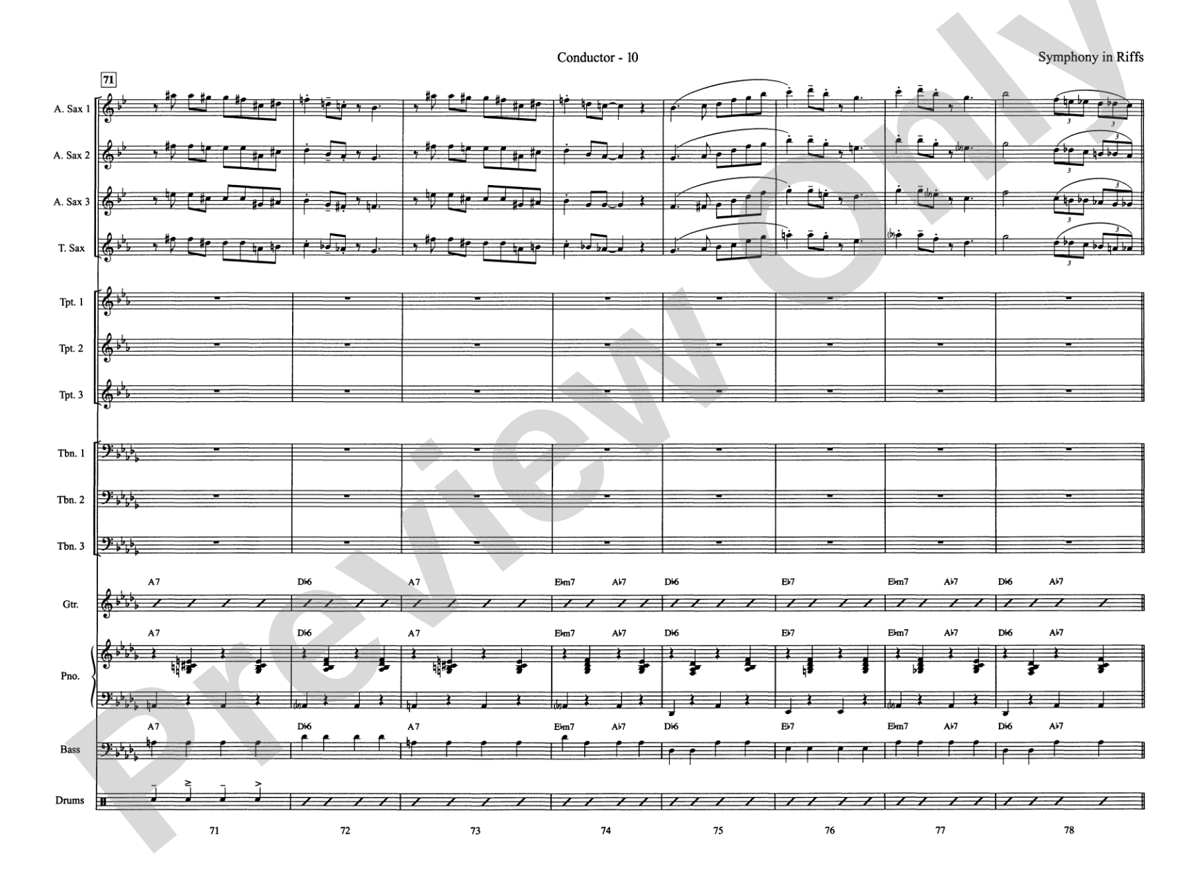 Symphony in Riffs: Jazz Ensemble Conductor Score & Parts