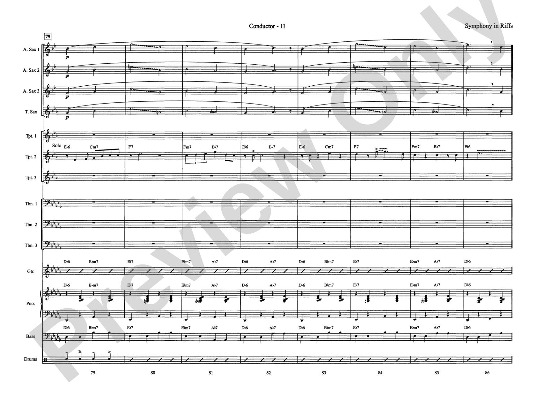 Symphony in Riffs: Jazz Ensemble Conductor Score & Parts