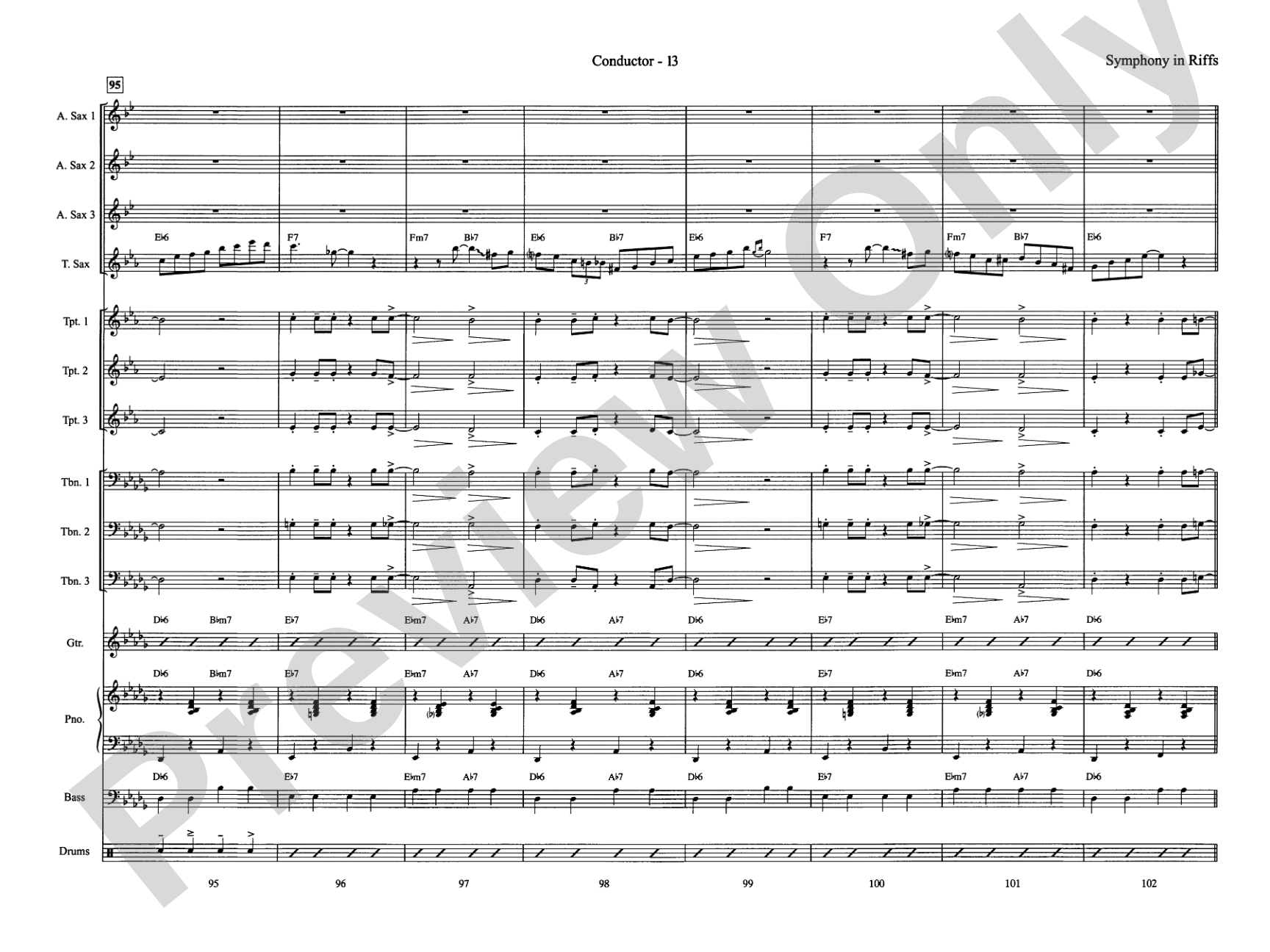 Symphony in Riffs: Jazz Ensemble Conductor Score & Parts