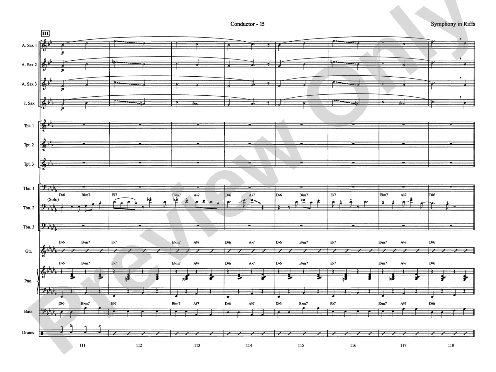 Symphony in Riffs: Jazz Ensemble Conductor Score & Parts